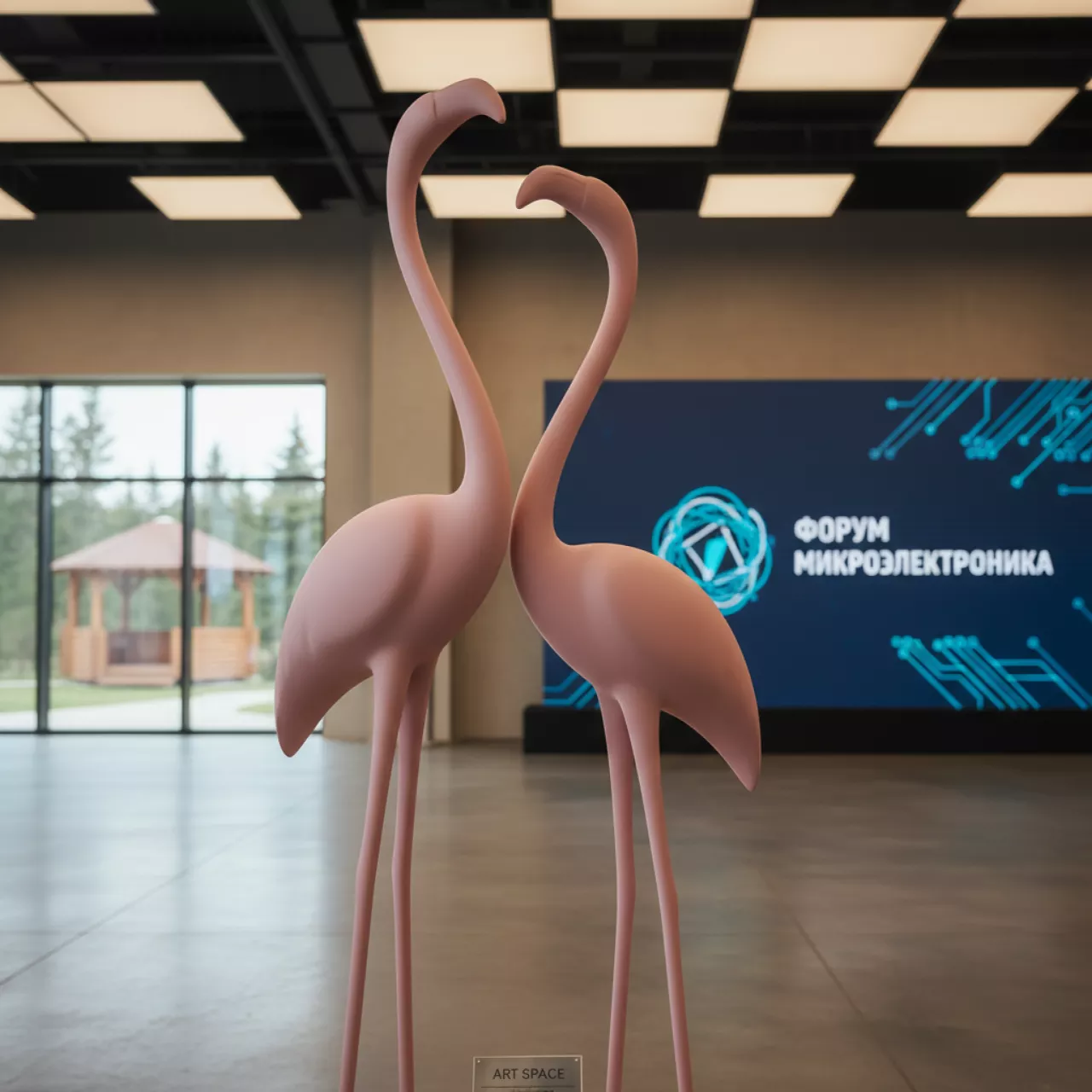 Аренда Фигуры фламинго розовые в этно-парке «Моя Россия» — ART SPACE