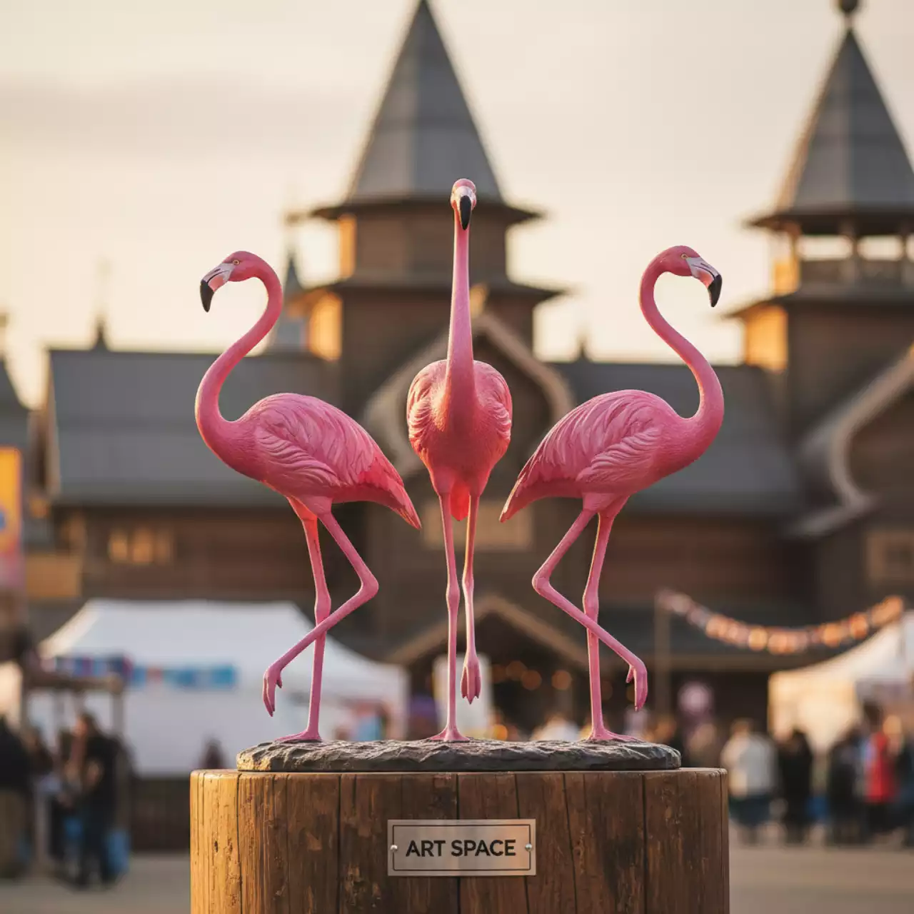 Аренда Фигуры фламинго в этно-парке «Моя Россия» — ART SPACE