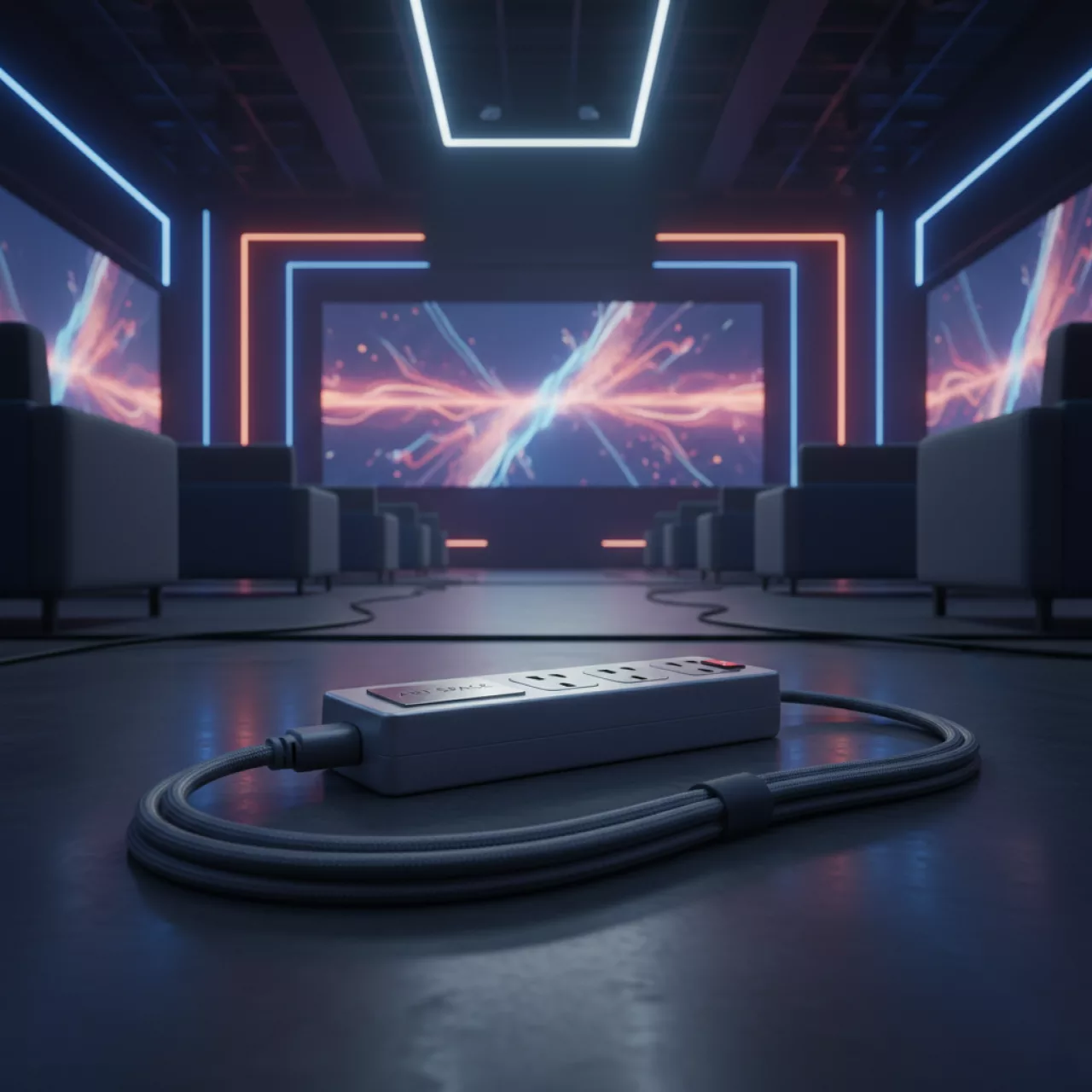 Аренда Фильтр сетевой Power Cube 3 м 5 розеток серый в Alpha Sirius — ART SPACE