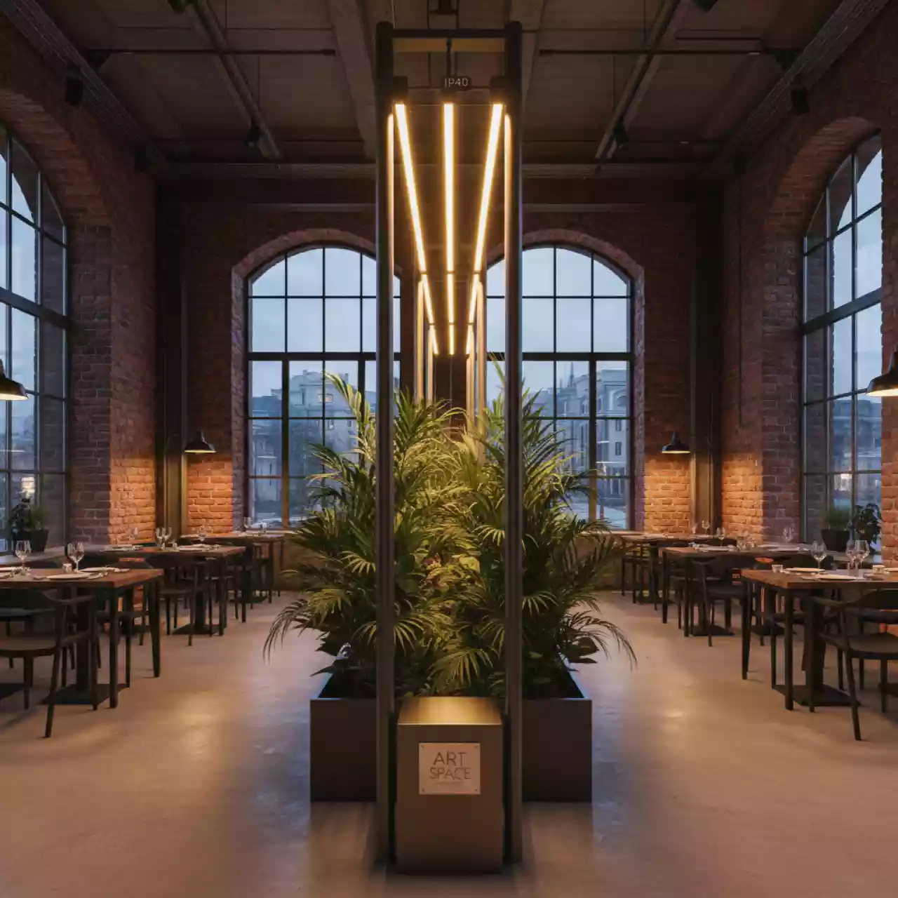 Аренда Фитосветильники IP40 в ресторане «Voda» — ART SPACE