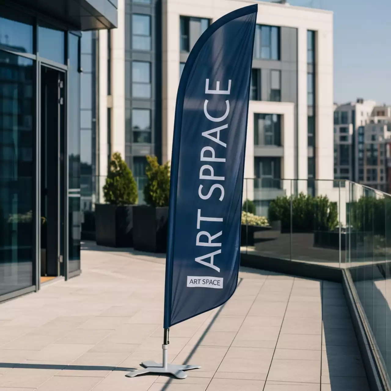 Аренда Флаг с двусторонней печатью 4 метра в Boutique Hotel PORTUM 1905 — ART SPACE