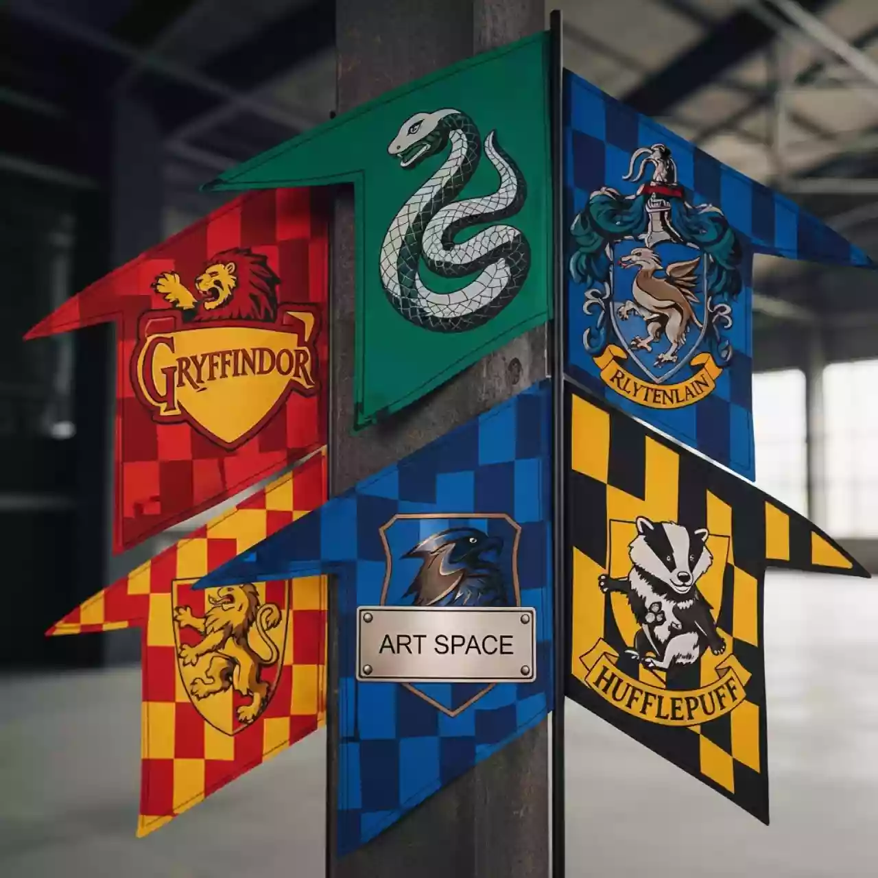 Аренда Флаги факультетов школы Хогвартс в отеле Radisson Lazurnaya — ART SPACE