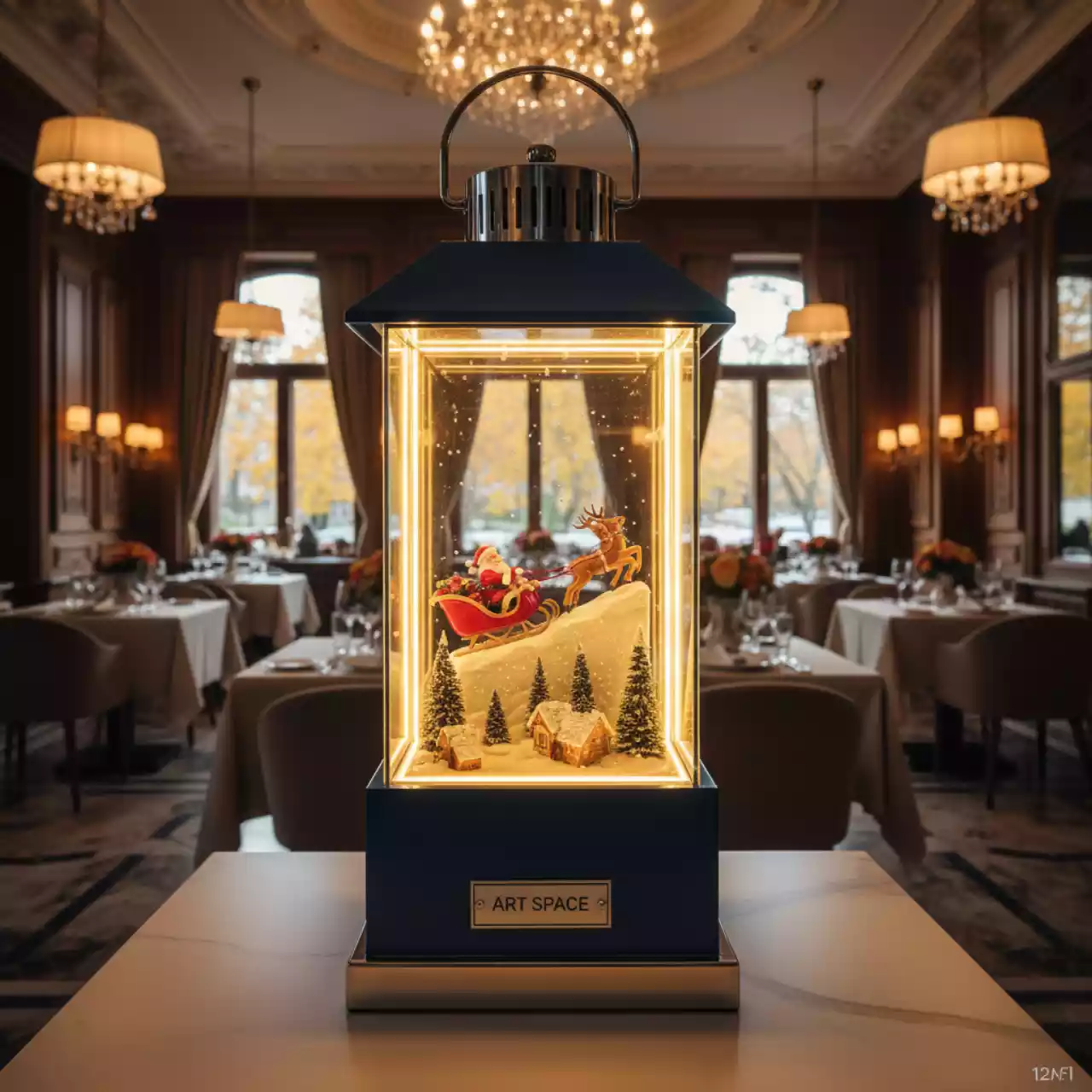 Аренда Фонарь новогодний Winter Glade "Санта Клаус на санях" F 428 1 в ресторане «Паруса» — ART SPACE