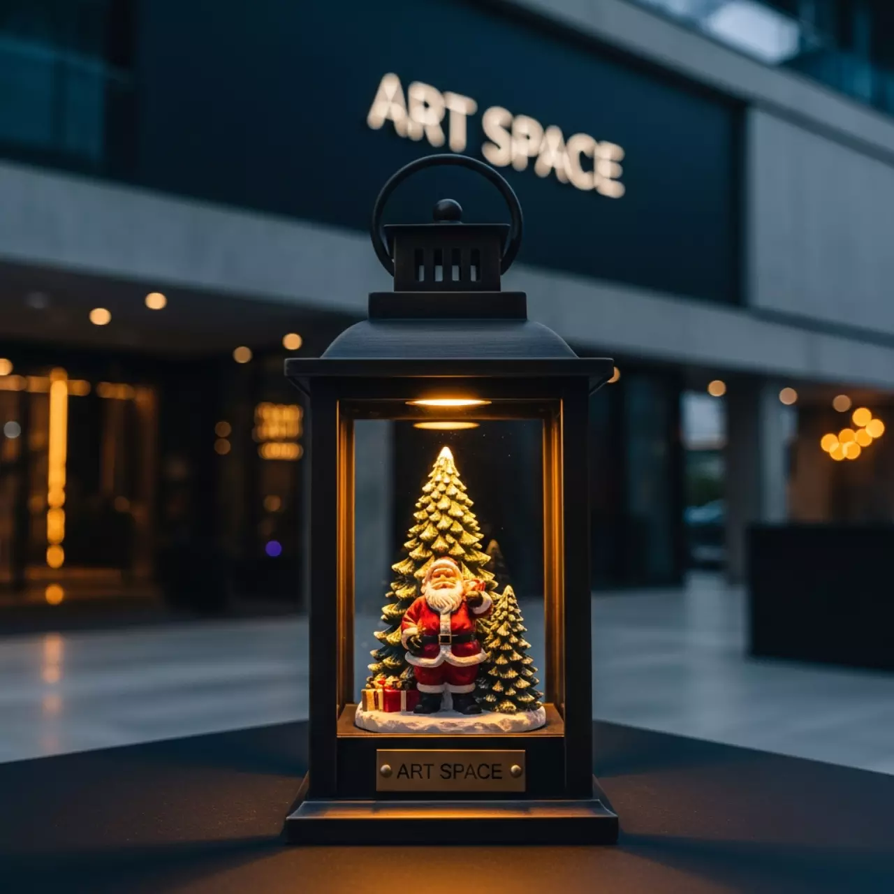 Аренда Фонарь новогодний Winter Glade Санта Клаус около елки в Маринс Парк Отеле — ART SPACE