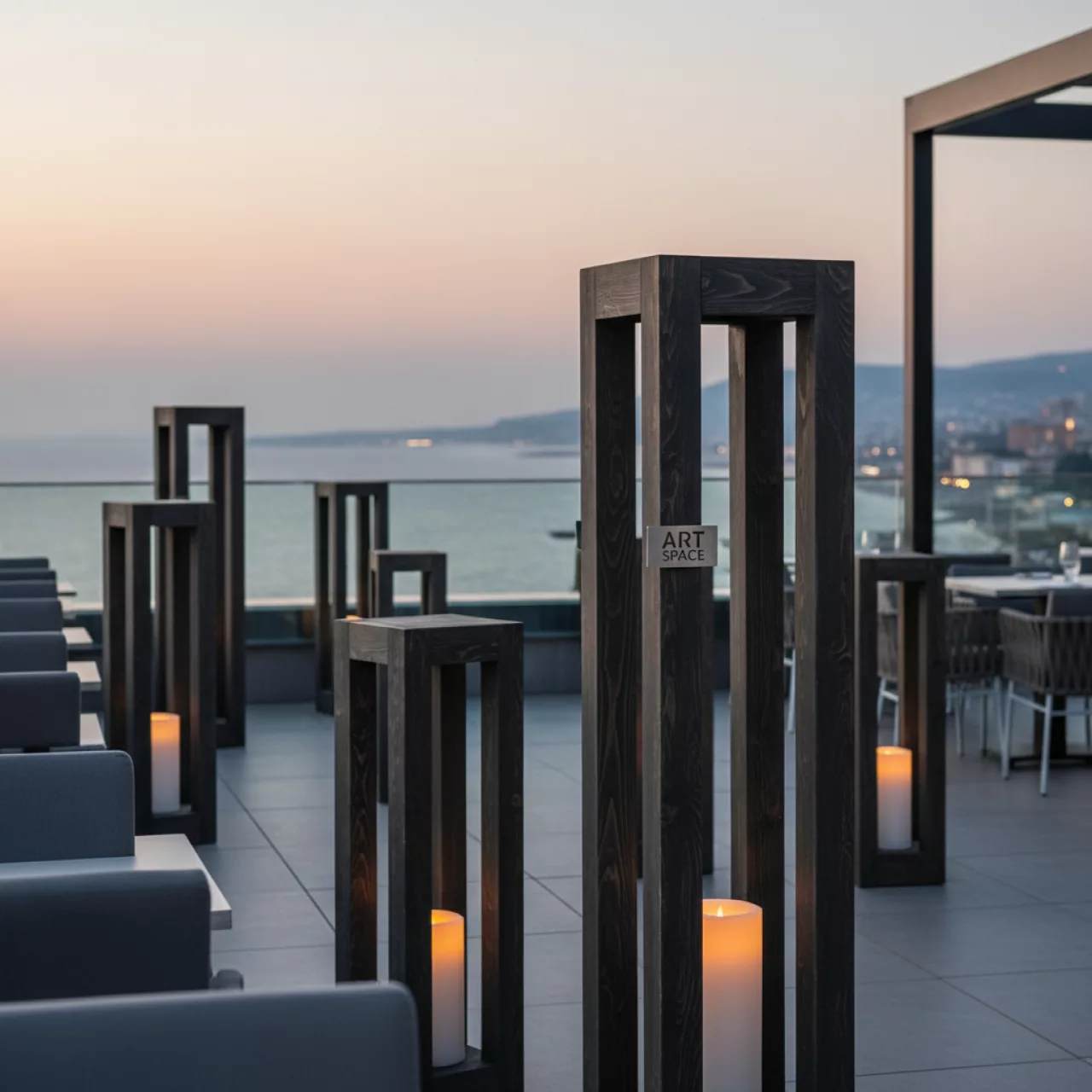 Аренда Фонари деревянные для декора в ресторане «Sanremo» — ART SPACE