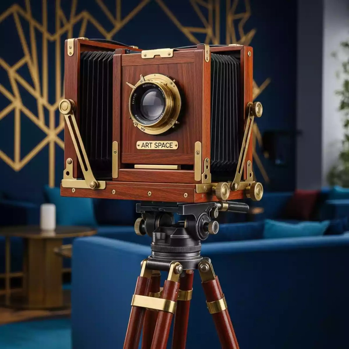 Аренда Фотоаппарат старинный на деревянном штативе на Сочи Автодроме — ART SPACE