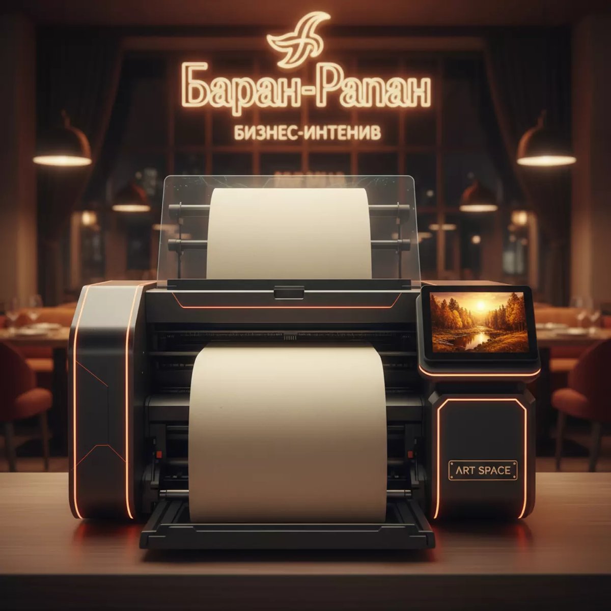 Аренда Фотобумага для экосольвентных чернил матовая 1,07х30 м в ресторане «Баран-Рапан» — ART SPACE
