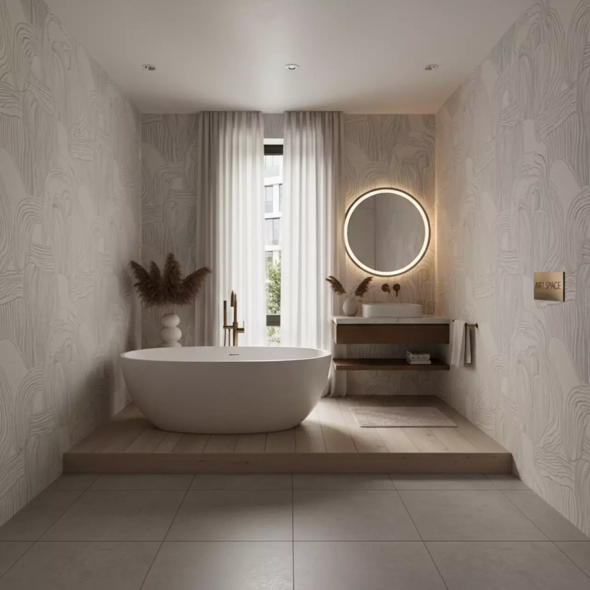 Аренда Фотообои фактурные для ванной комнаты в Delta Sirius — ART SPACE