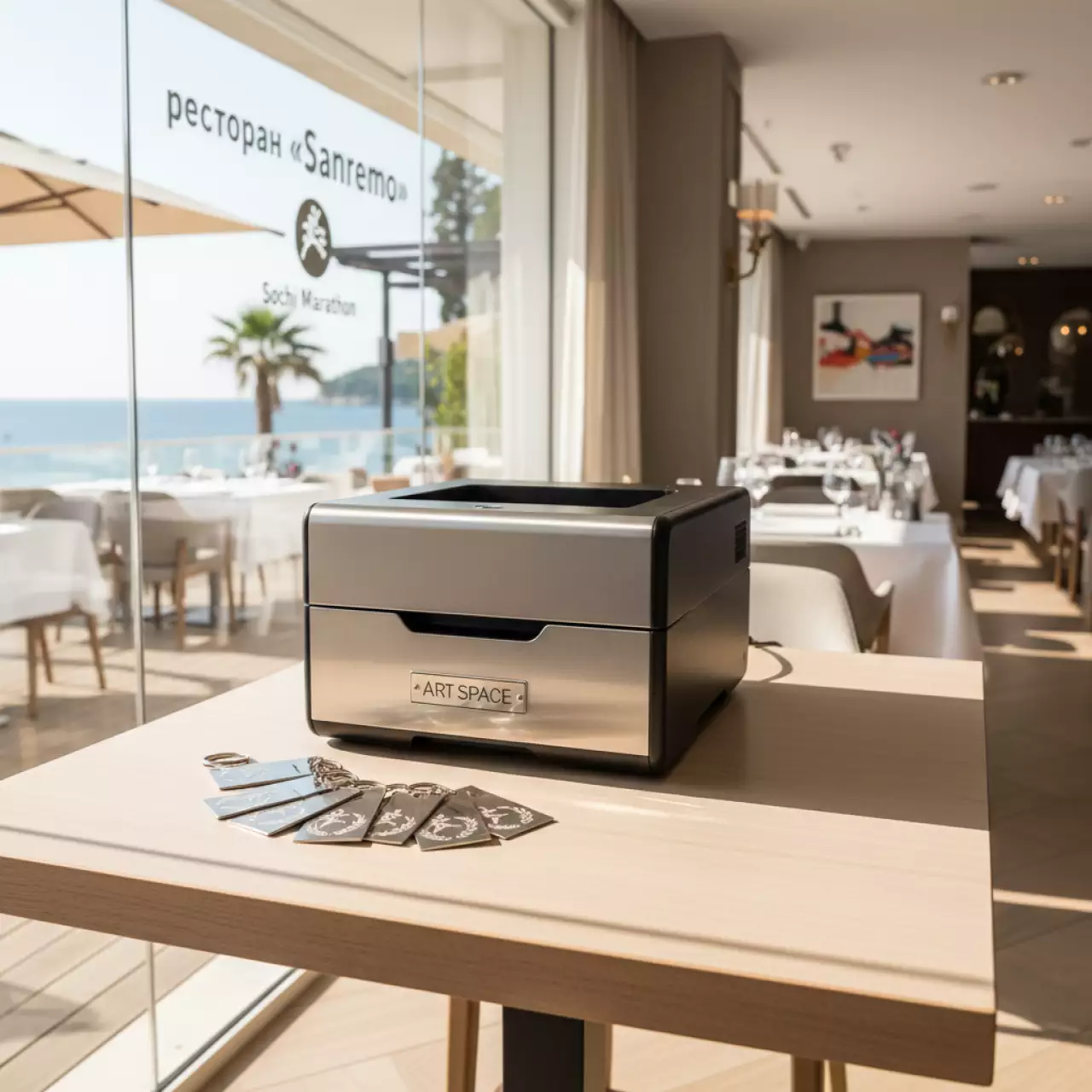 Аренда Фотопринтер ударный Roland Metaza MPX 95 в ресторане «Sanremo» — ART SPACE