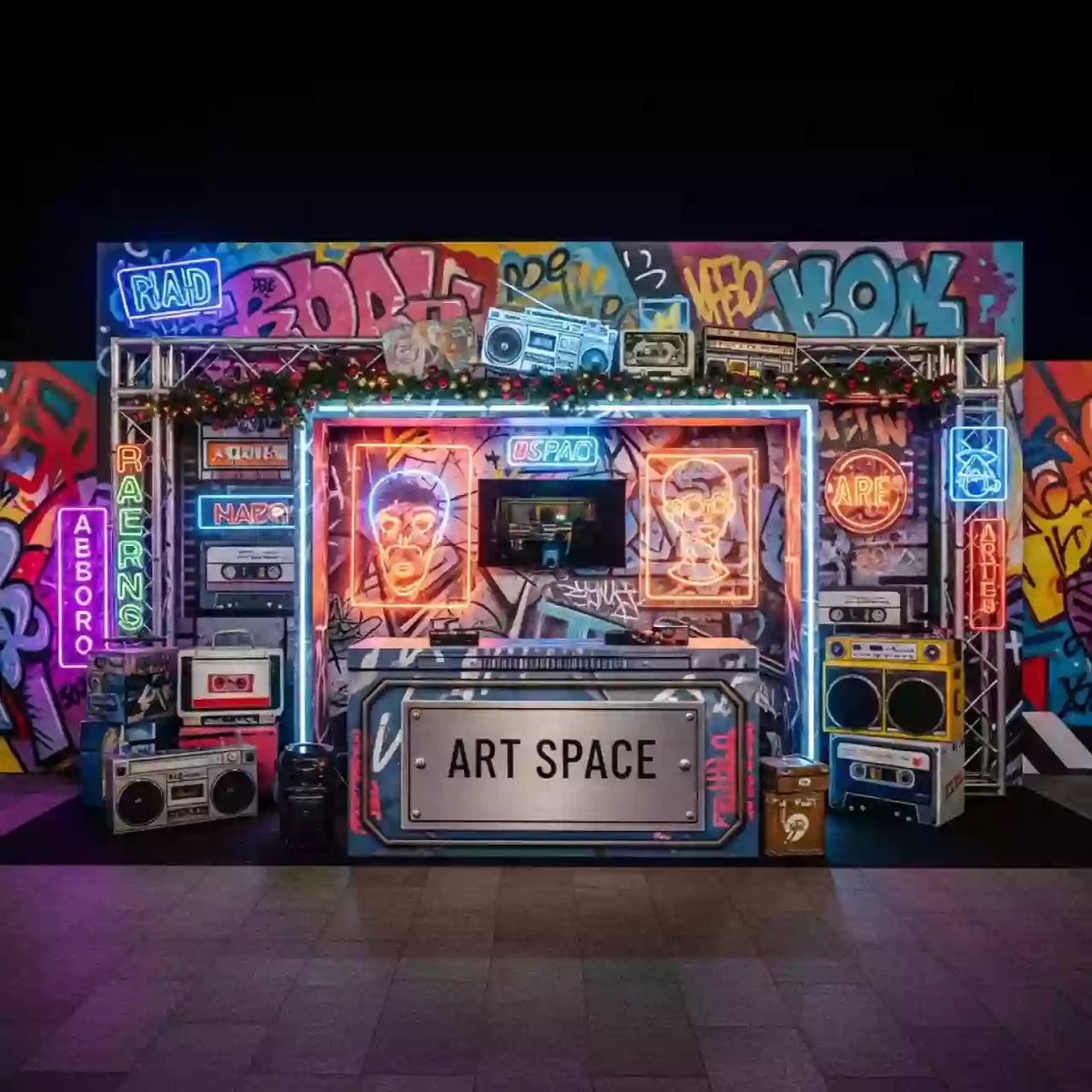 Аренда Фотозона 90 е новогодний вариант в Гранд Отель Поляна — ART SPACE