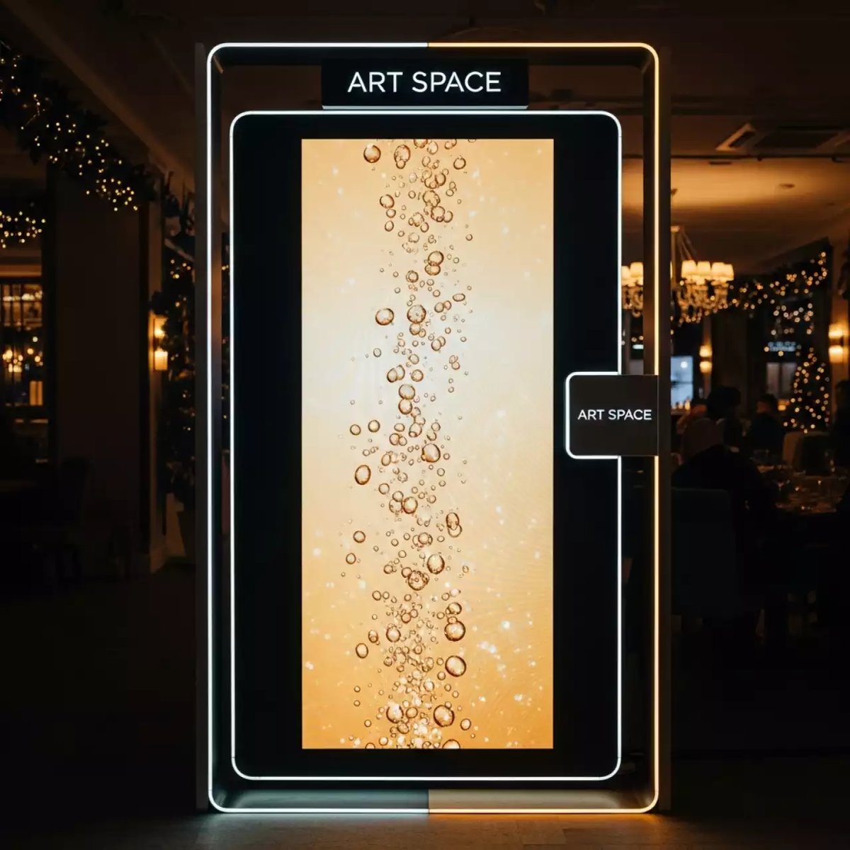 Аренда Фотозона анимированное шампанское в ресторане «Магеллан» — ART SPACE