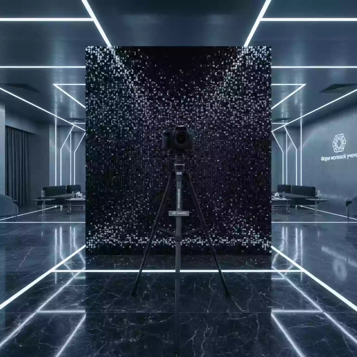 Аренда Фотозона черная из пайеток с камерой на Сочи Автодроме — ART SPACE