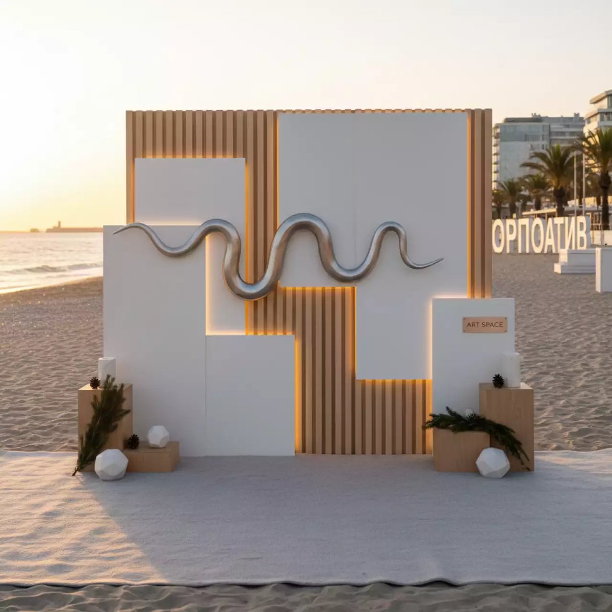 Аренда Фотозона Год змеи 2025 на пляже «Мандарин» — ART SPACE