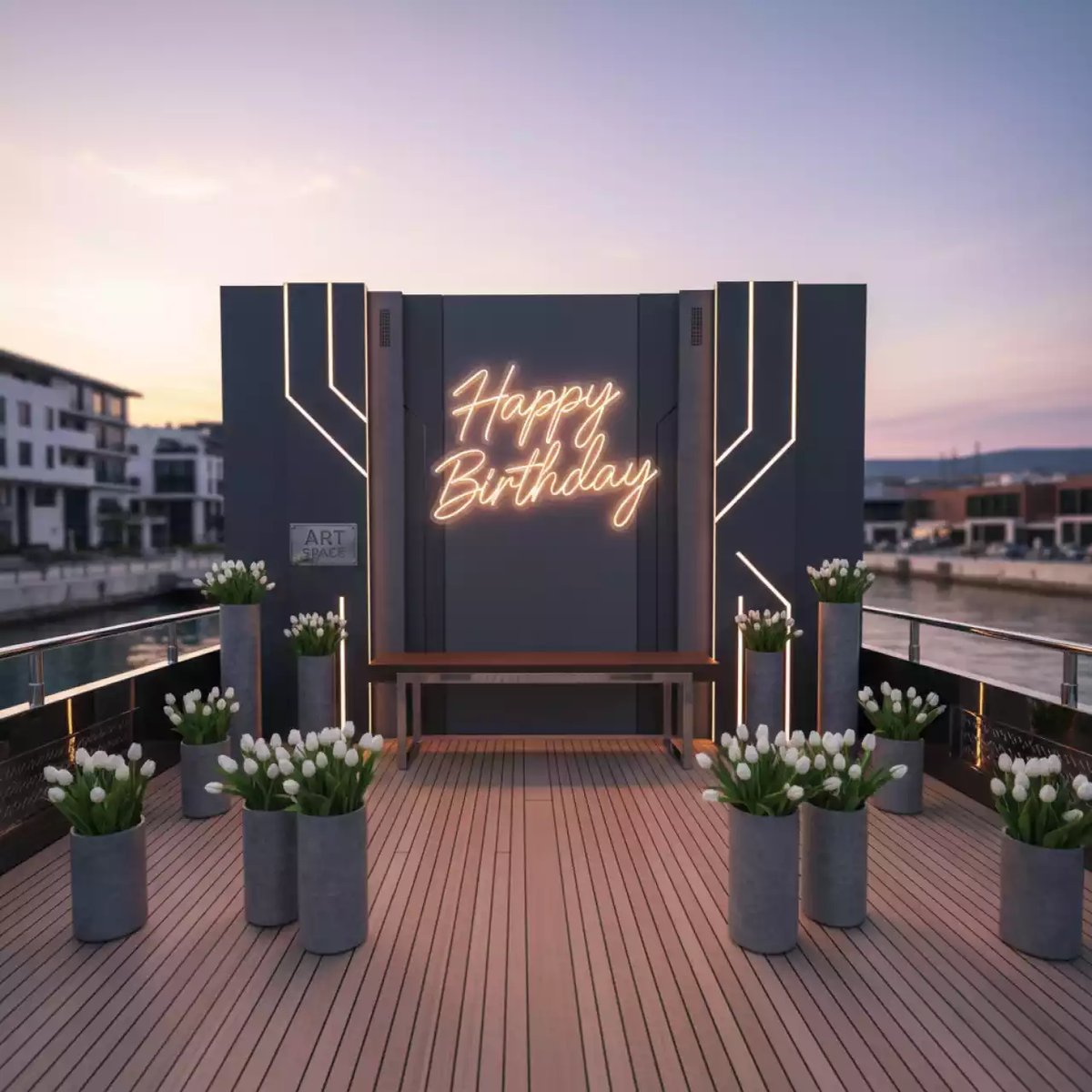 Аренда Фотозона Happy Birthday на VIP-яхте (Имеретинский порт) — ART SPACE