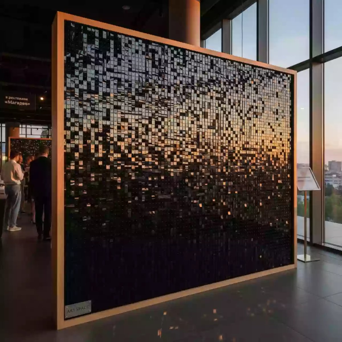 Аренда Фотозона из черных пайеток в ресторане «Магадан» — ART SPACE