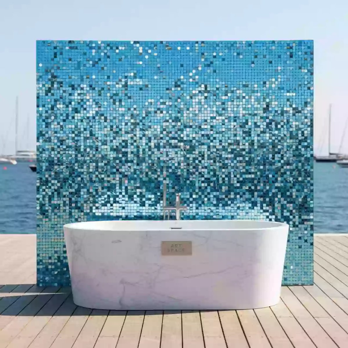 Аренда Фотозона из пайеток с ванной на парусной регате (Сочи) — ART SPACE