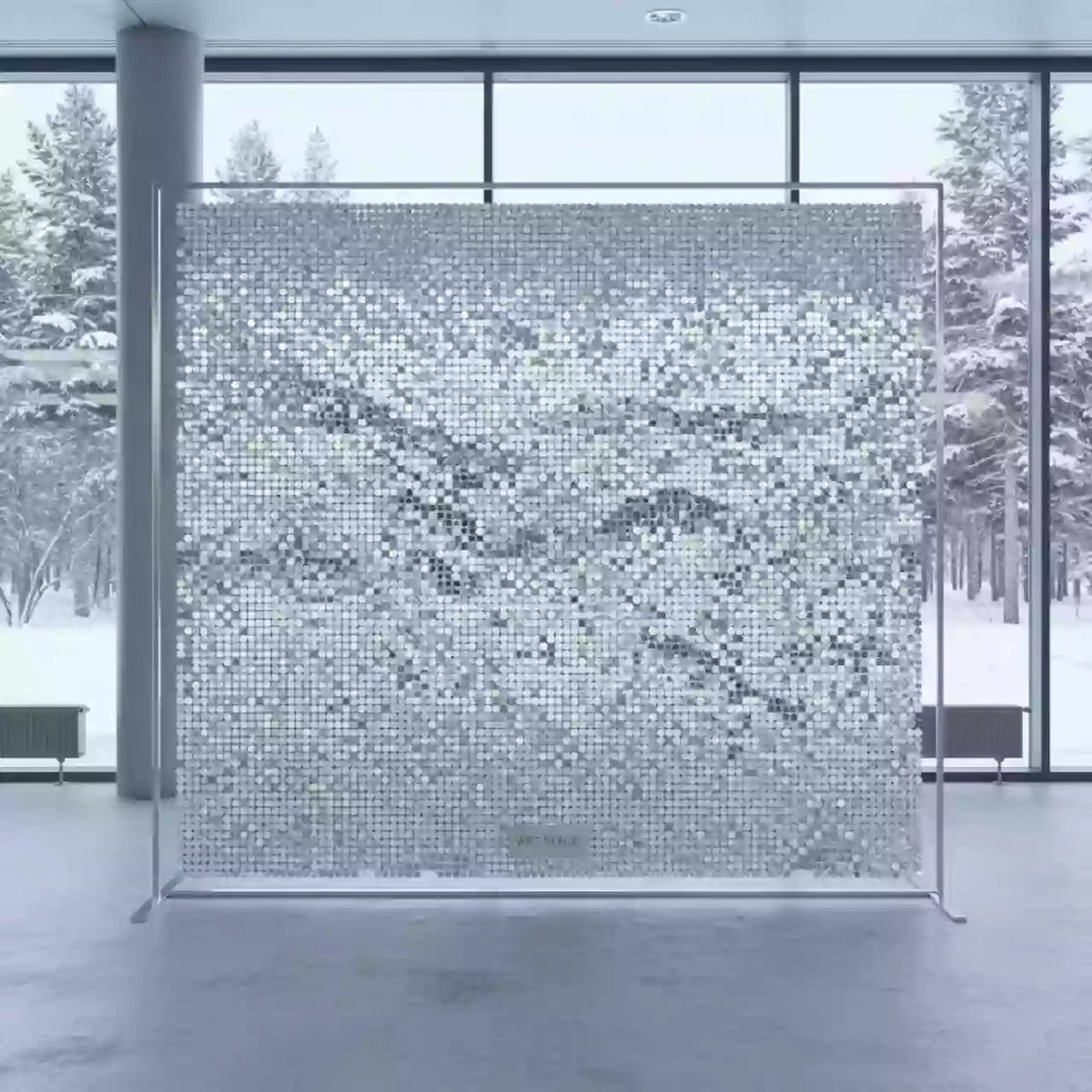 Аренда Фотозона из серебряных пайеток 2,4х2 метра в Omega Sirius — ART SPACE