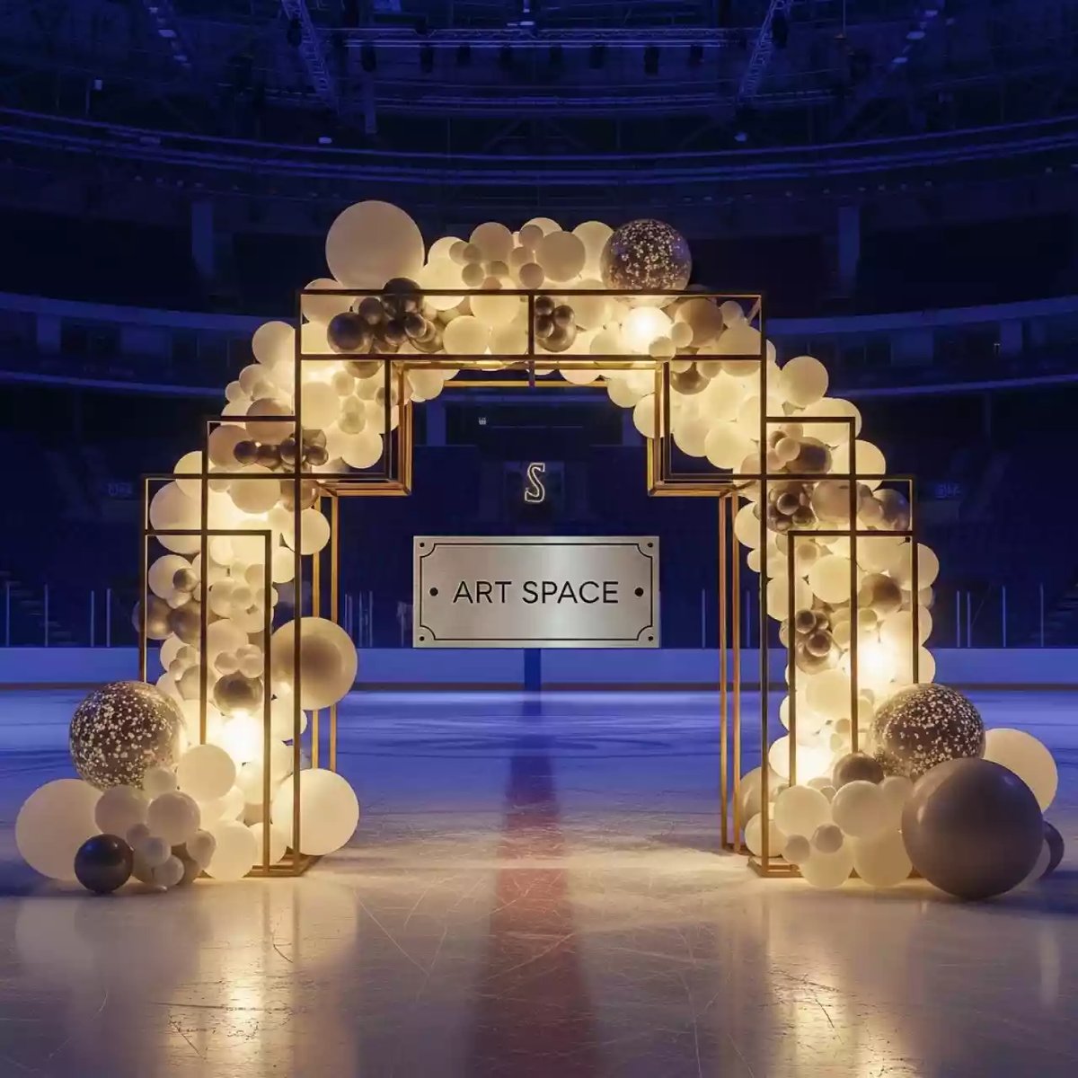 Аренда Фотозона из светящихся воздушных шаров в ледовой арене «Шайба» — ART SPACE