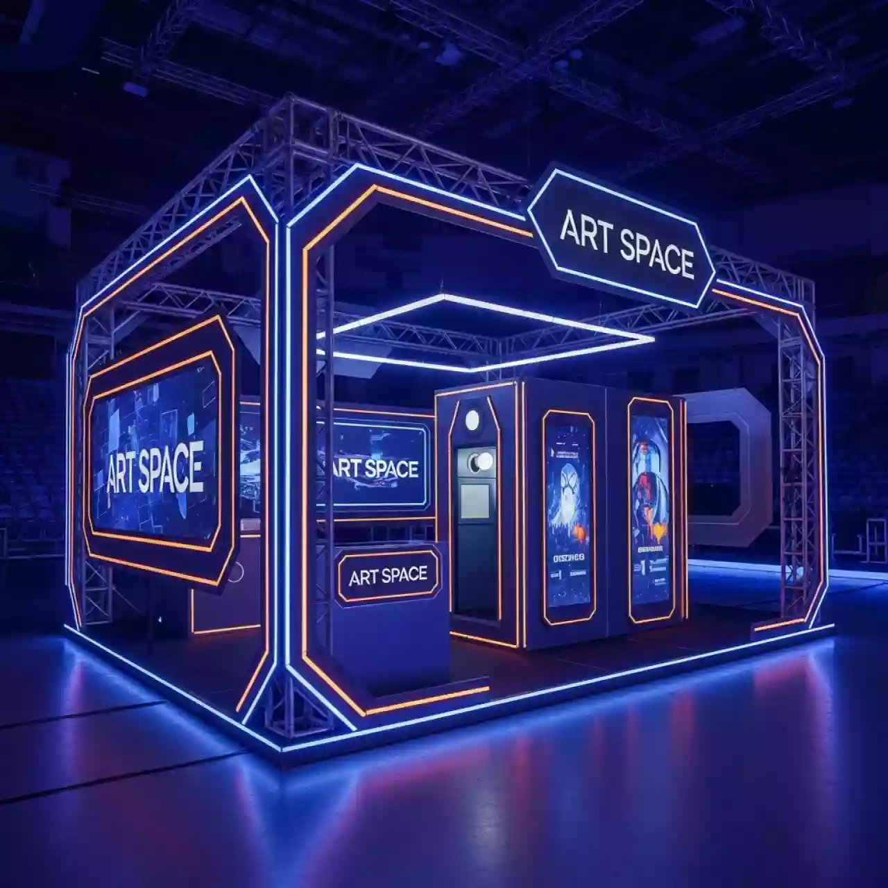 Аренда Фотозона кибер риторика на арене «Фишт» — ART SPACE