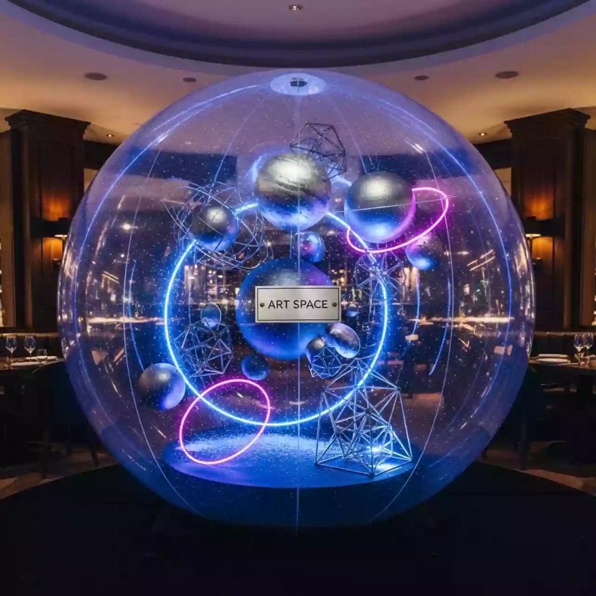Аренда Фотозона космическая «Чудо шар» в ресторане «Brunello» — ART SPACE
