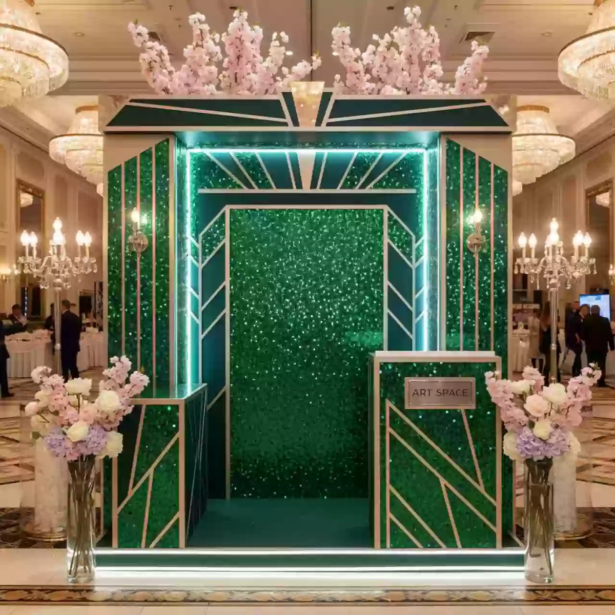 Аренда Фотозона на день рождения зеленые пайетки в отеле «Звездный» — ART SPACE