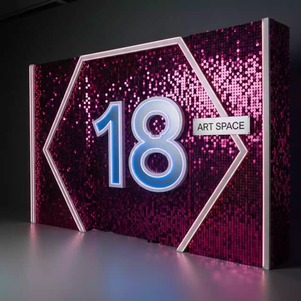 Аренда Фотозона на розовые пайетки с цифрой на курорте «Газпром» (Альпика) — ART SPACE