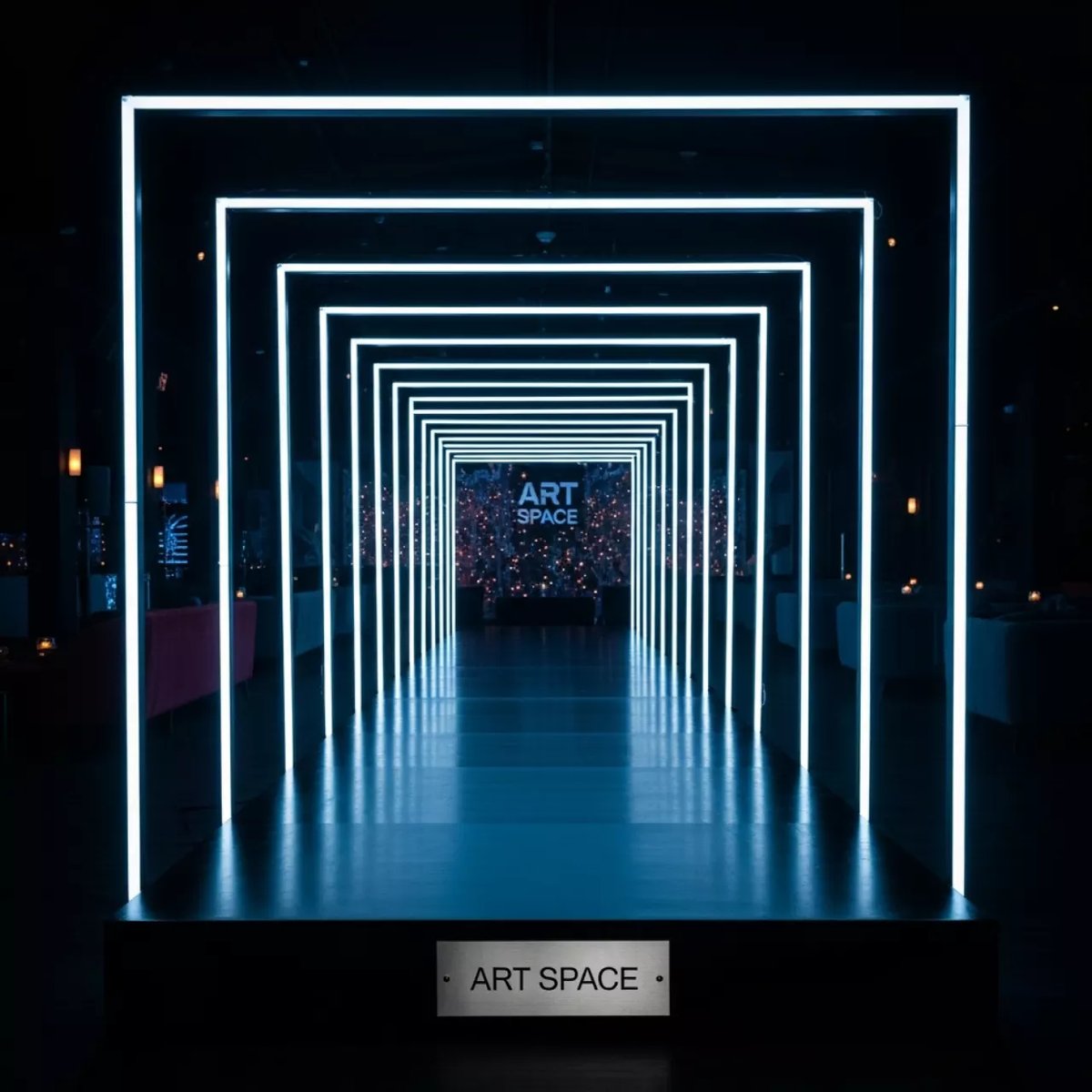 Аренда Фотозона неоновый тоннель новогодняя в пляжном клубе Del Mar — ART SPACE