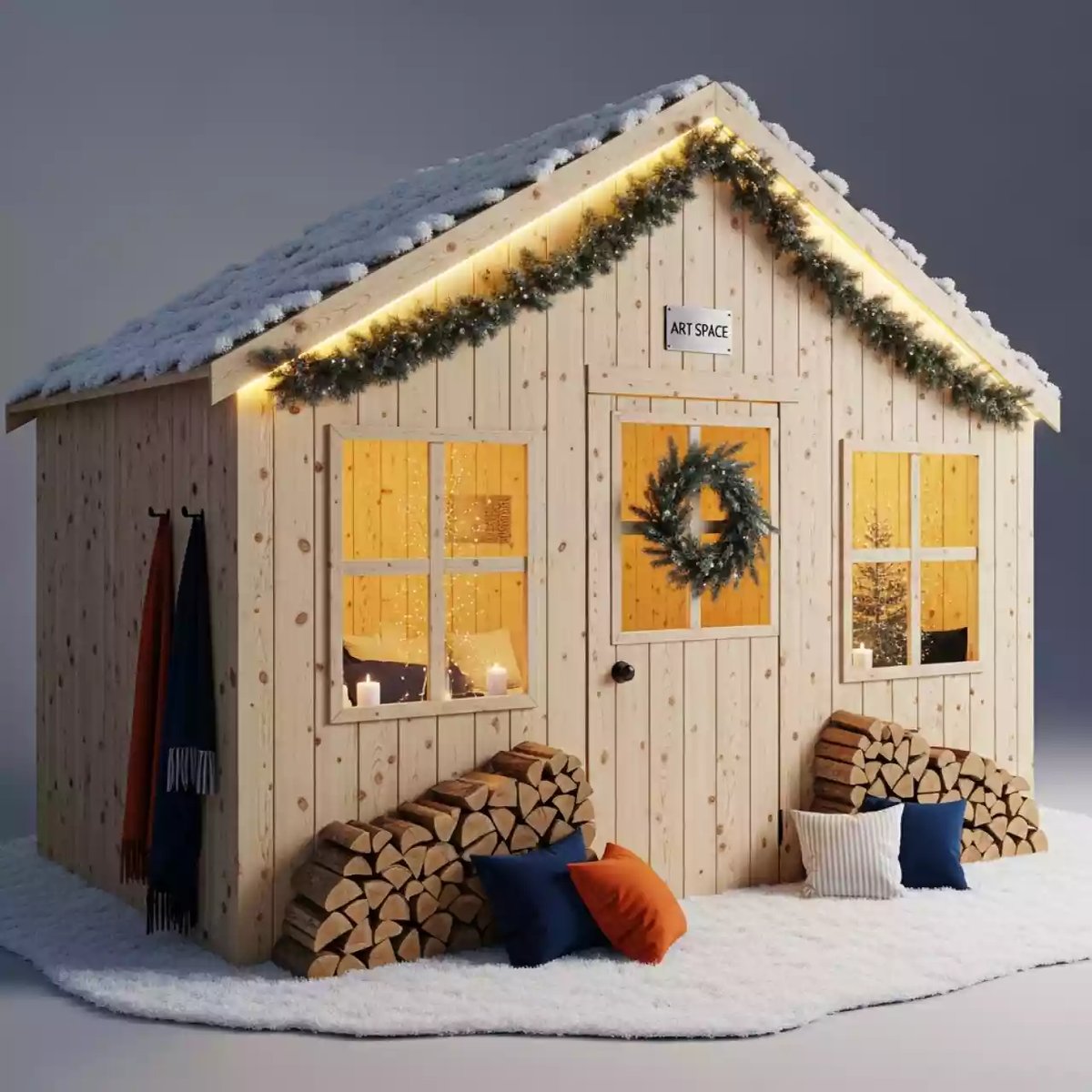 Аренда Фотозона новогодний домик в Omega Sirius — ART SPACE