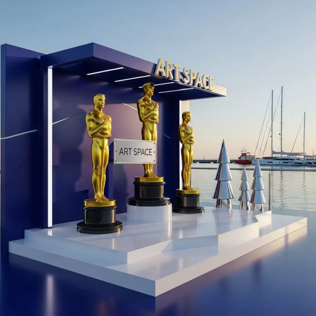 Аренда Фотозона новогодний Оскар на парусной регате (Сочи) — ART SPACE