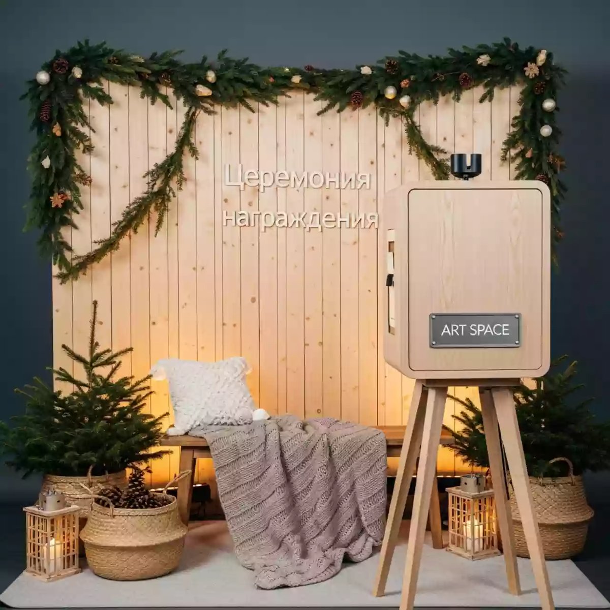 Аренда Фотозона новогодняя Эко уют в ресторане «Voda» — ART SPACE