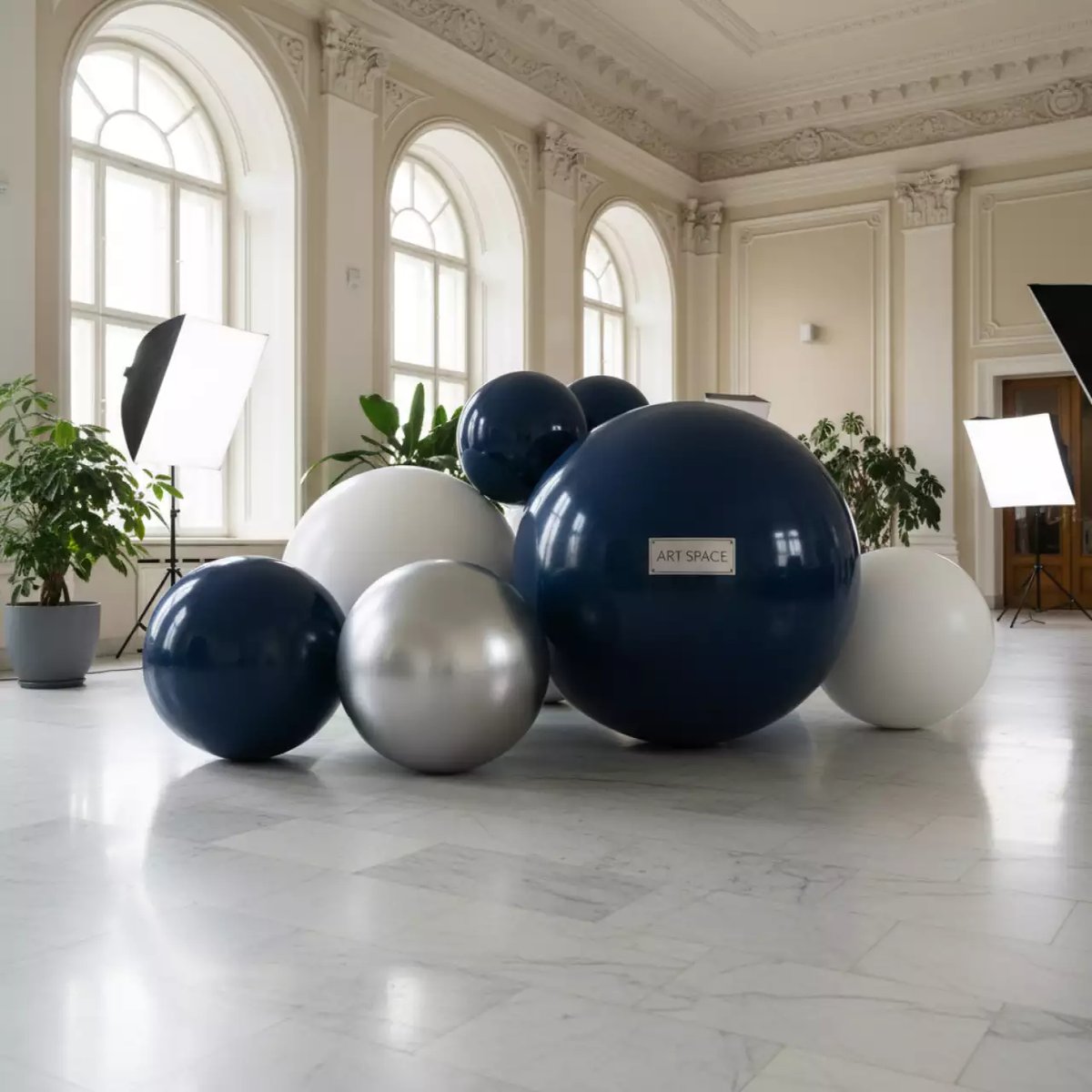 Аренда Фотозона новогодняя шары в санатории «Металлург» — ART SPACE