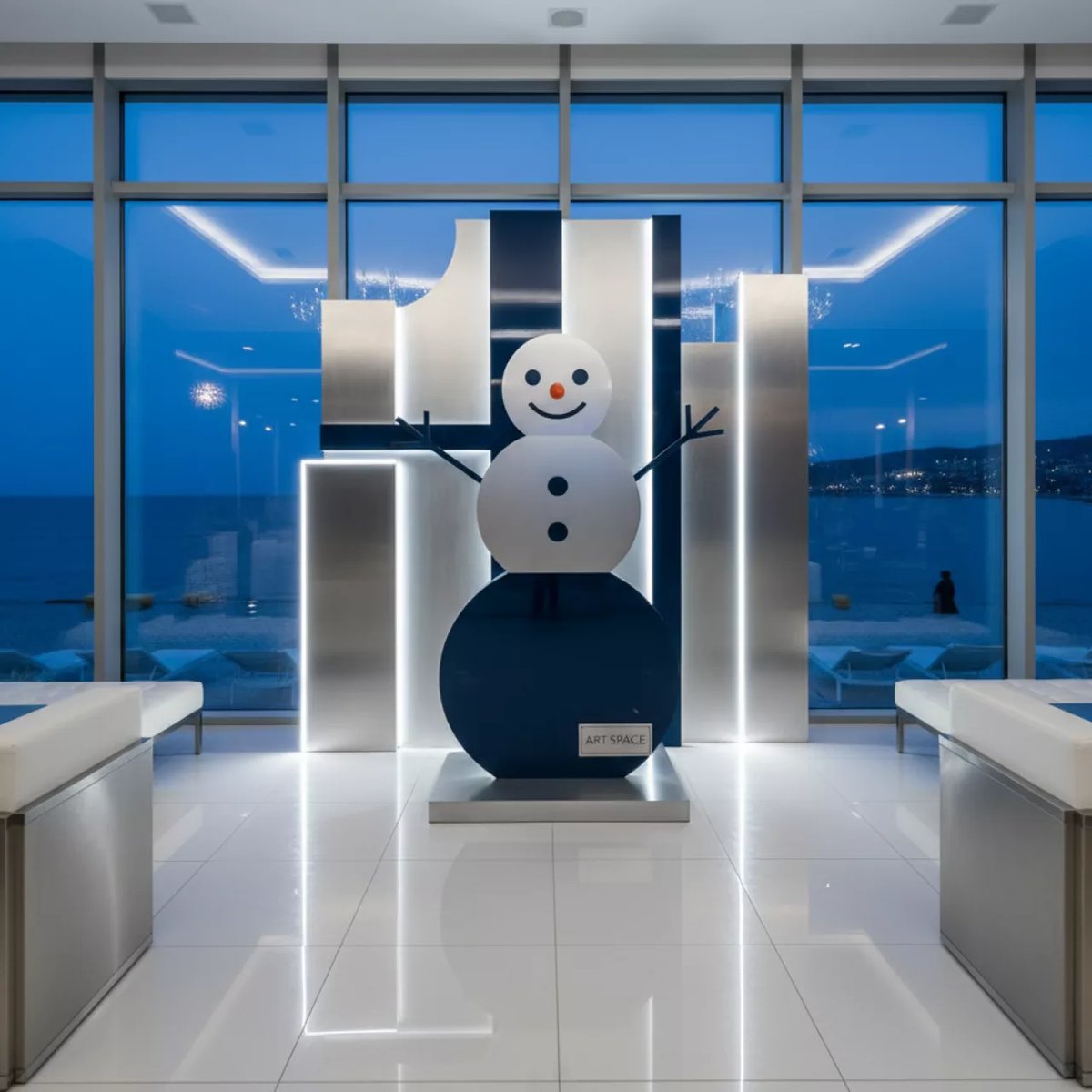 Аренда Фотозона новогодняя со снеговиком на пляжных клубах Хосты — ART SPACE