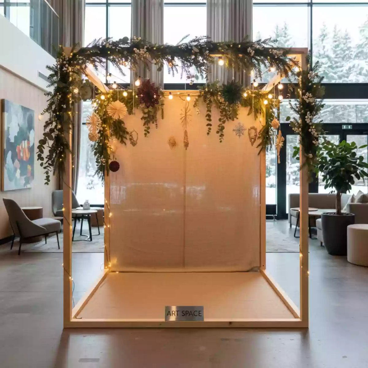 Аренда Фотозона новогодняя в эко стиле в Green Flow Hotel — ART SPACE