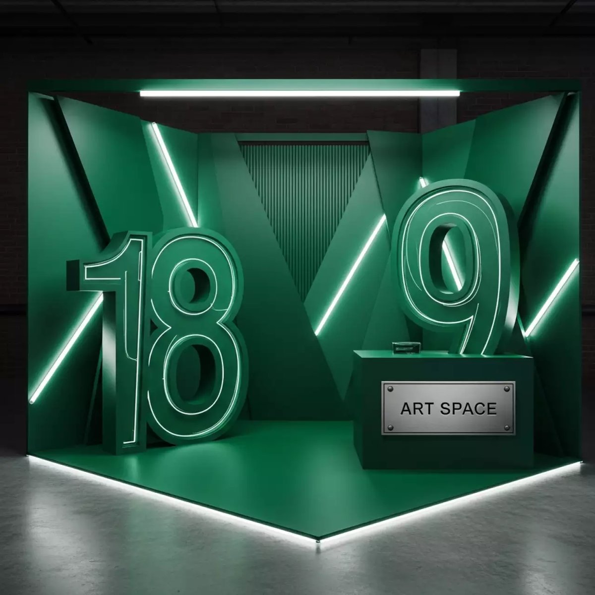Аренда Фотозона новогодняя зеленая с цифрами "Изумруд Новый год" в лофте «Студия 21» — ART SPACE