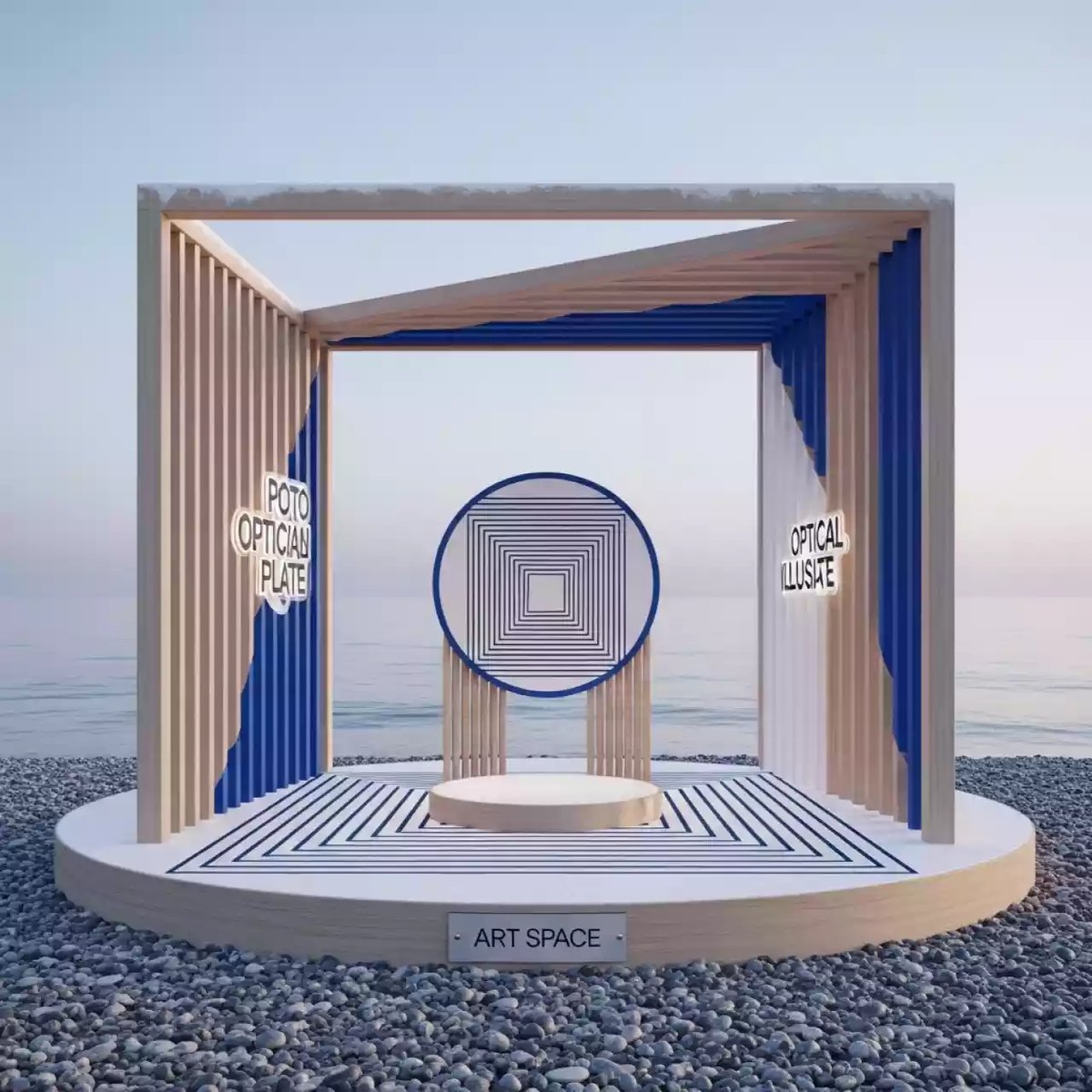 Аренда Фотозона "Оптические иллюзии Тарелка" на пляже «Маяк» — ART SPACE