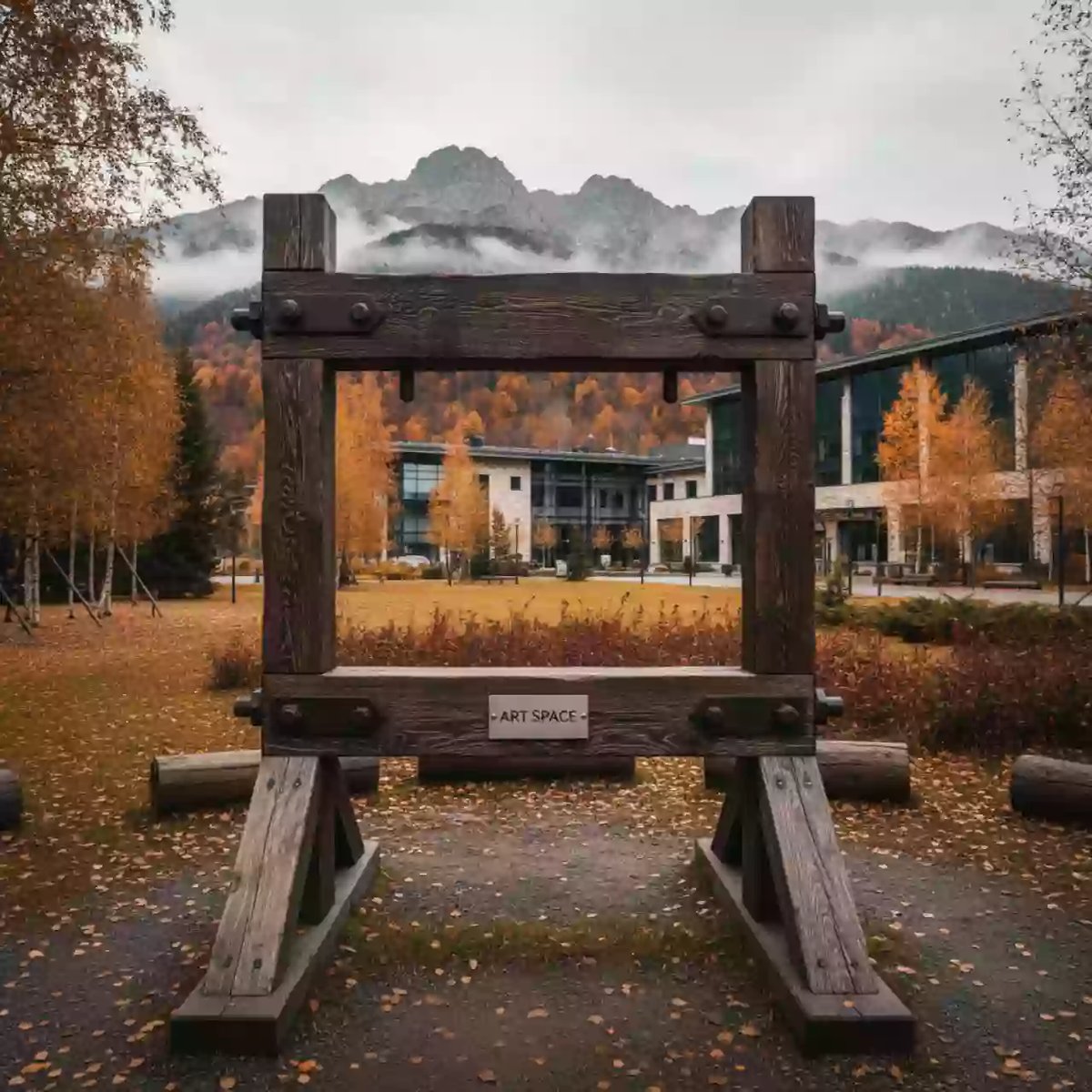 Аренда Фотозона Орудие пыток колодки в Гранд Отель Поляна — ART SPACE