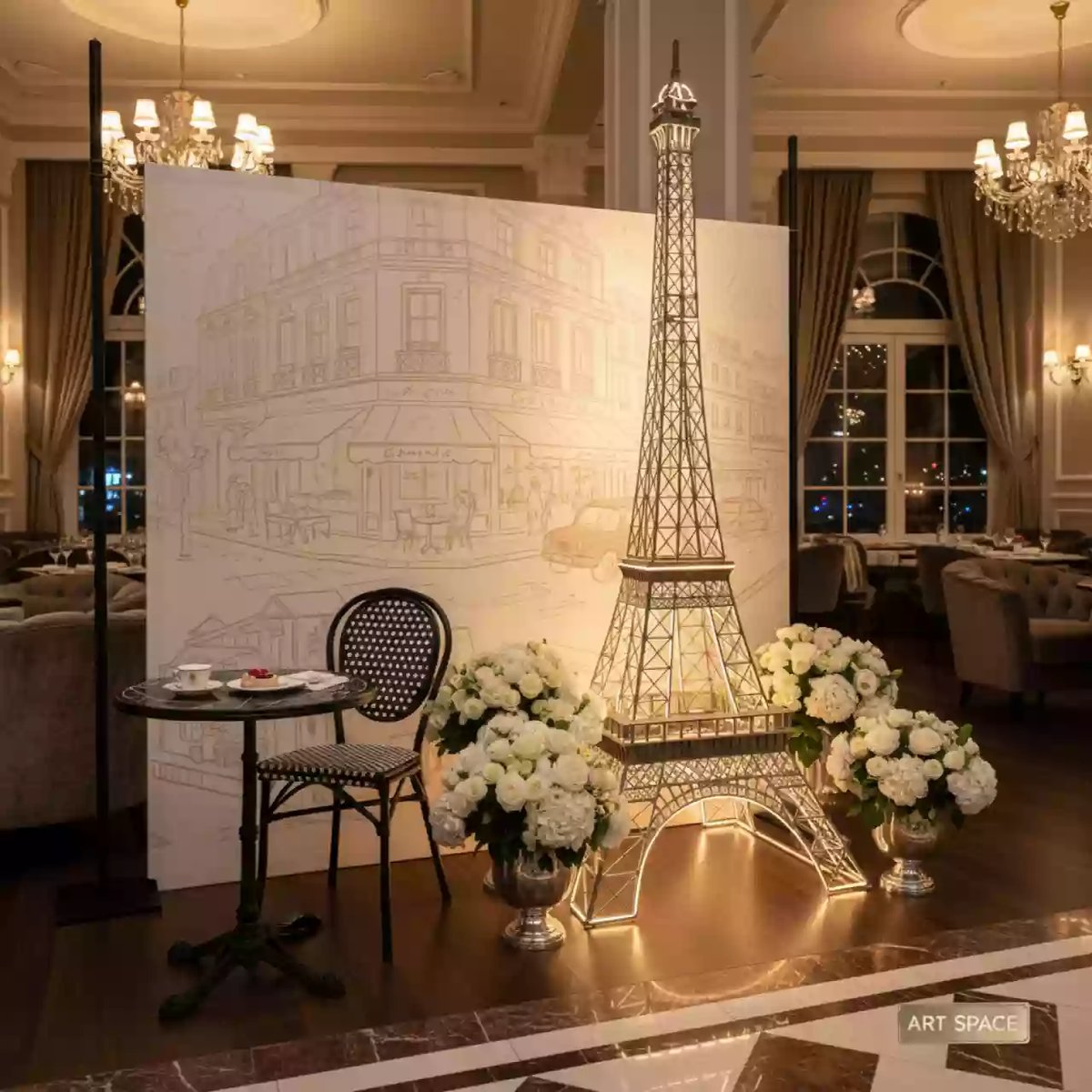 Аренда Фотозона «Париж» в ресторане «Brunello» — ART SPACE