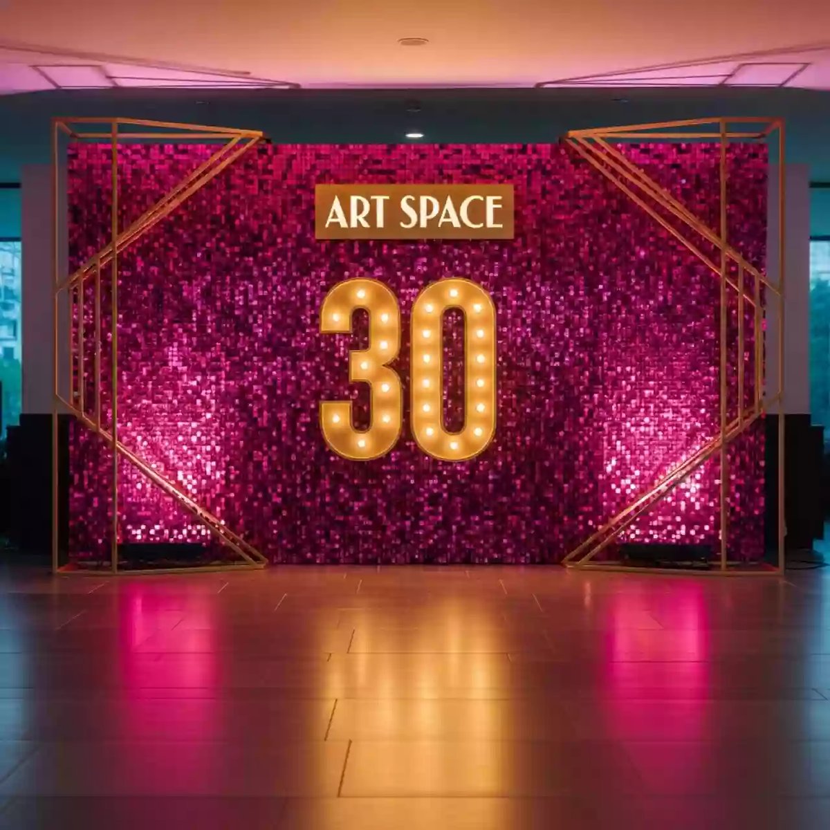 Аренда Фотозона розовые пайетки с цифрой в комплексе «Дагомыс» — ART SPACE