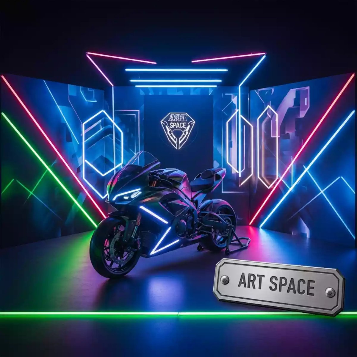 Аренда Фотозона с мотоциклом в Delta Sirius — ART SPACE