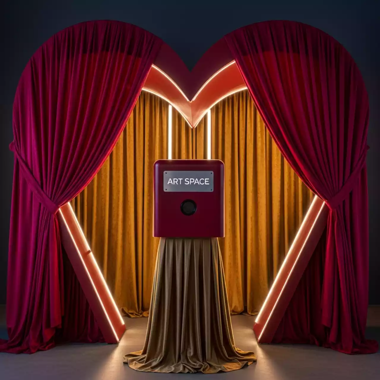 Аренда Фотозона сердце из ткани в Grand Karat Sochi — ART SPACE