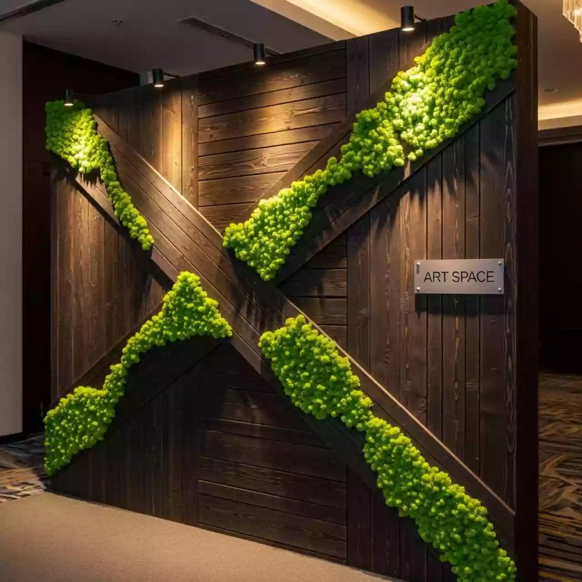 Аренда Фотозона северная с мхом и деревянным фоном в Mercure Сочи Центр — ART SPACE