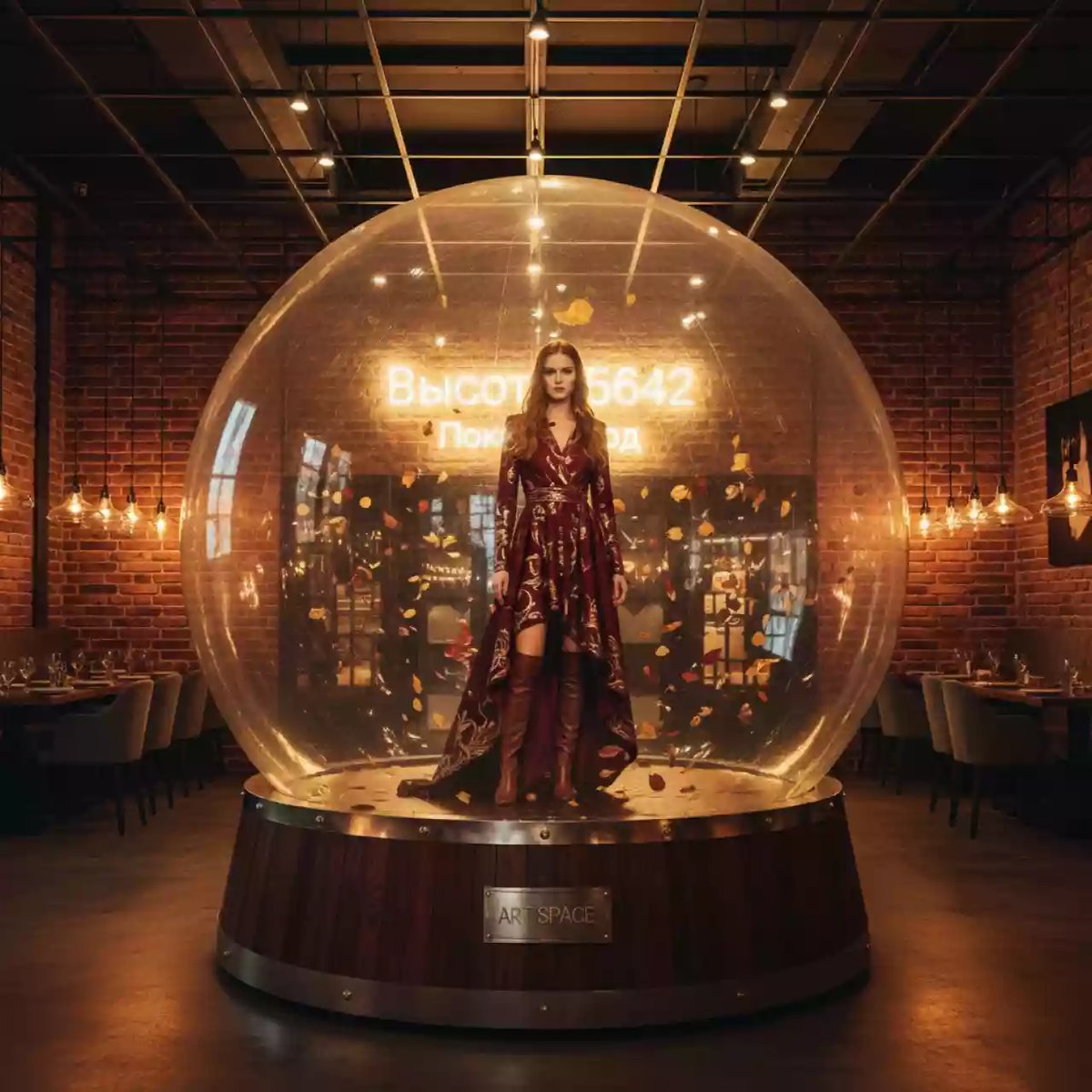 Аренда Фотозона "Снежный шар" в ресторане «Высота 5642» — ART SPACE
