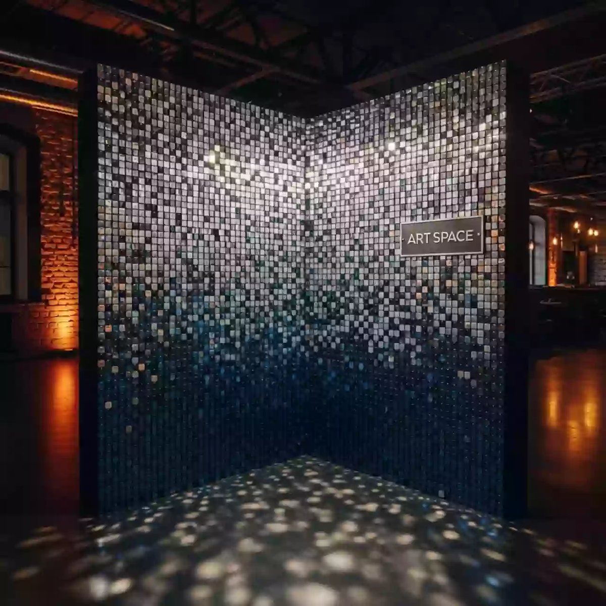 Аренда Фотозона угловая из цветных пайеток в ресторане «Магадан» — ART SPACE