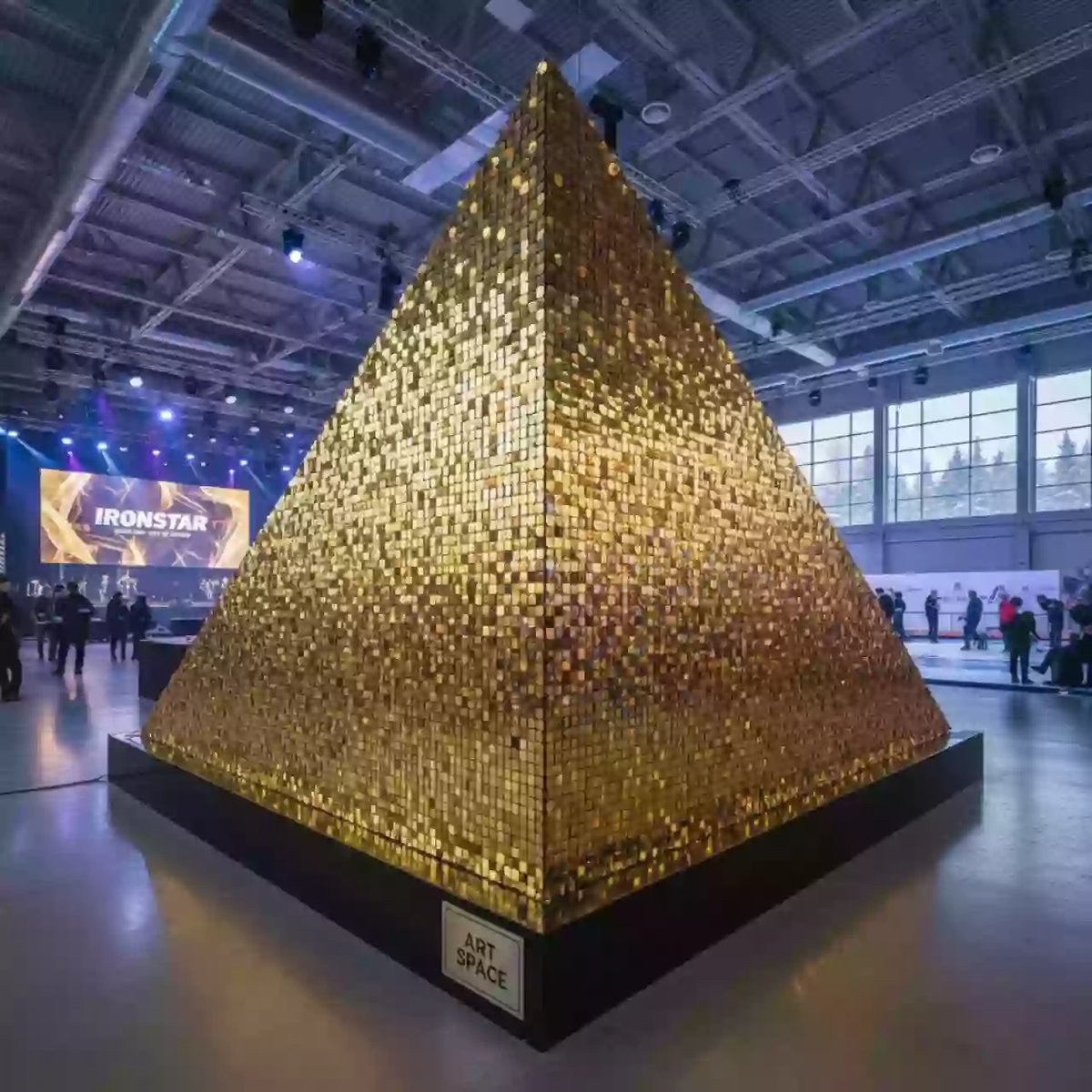 Аренда Фотозона угловая золотая из пайеток в Керлинговом центре «Ледяной куб» — ART SPACE