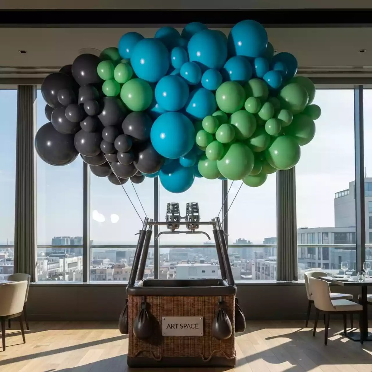 Аренда Фотозона воздушный шар с шариками в ресторане «Sanremo» — ART SPACE