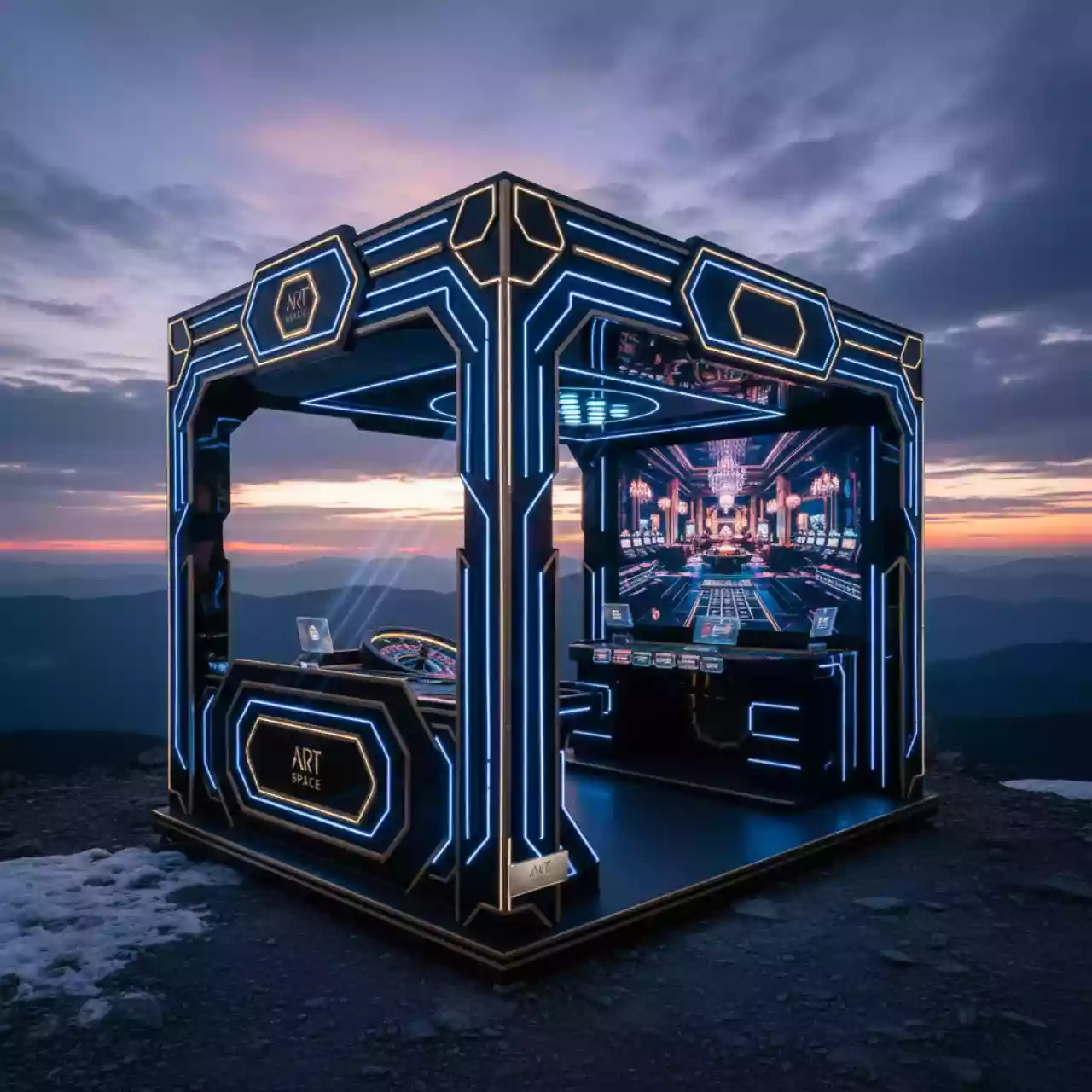 Аренда Фотозона выездное казино на площадке Rosa Peak (2320м) — ART SPACE