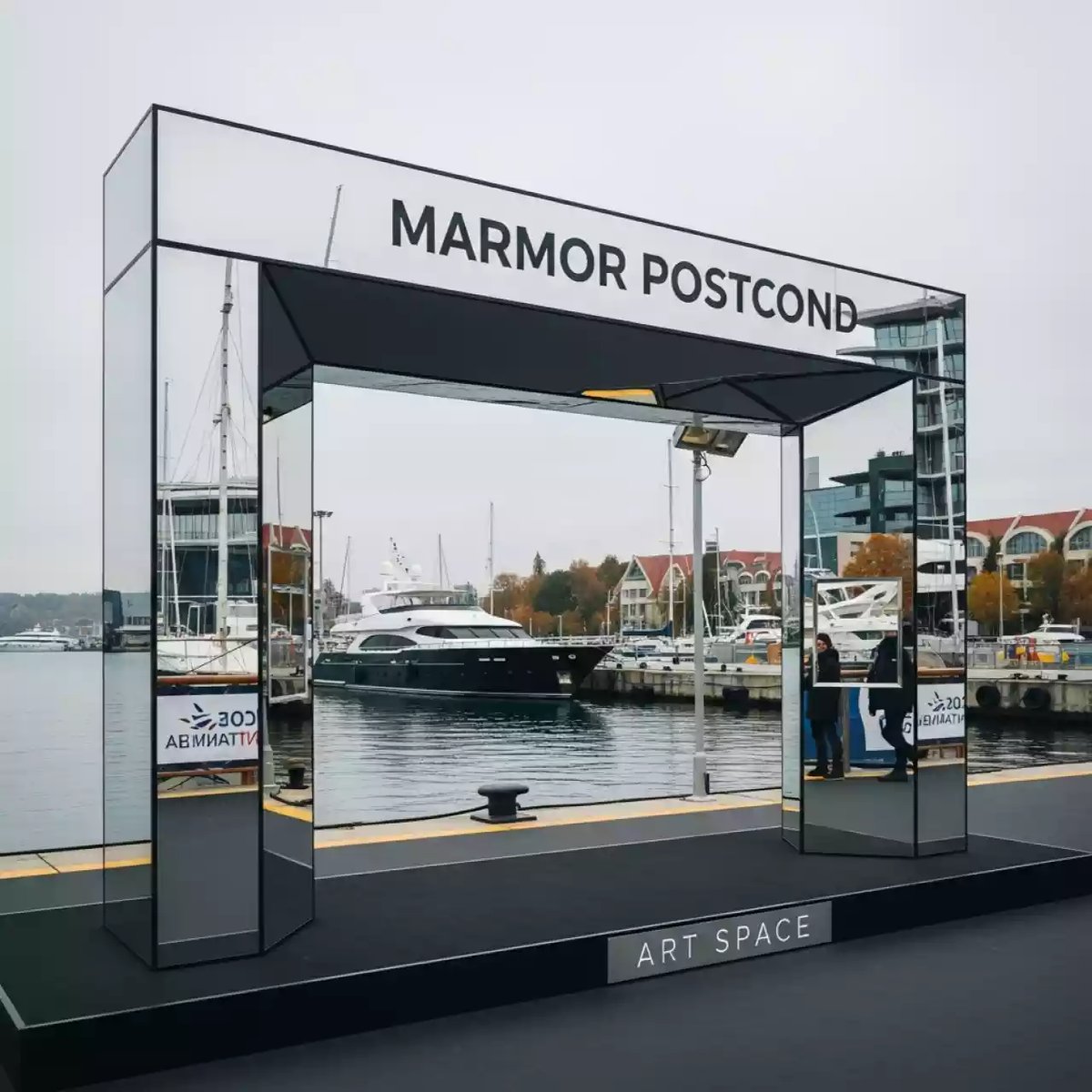 Аренда Фотозона Зеркальная открытка на VIP-яхте (Имеретинский порт) — ART SPACE