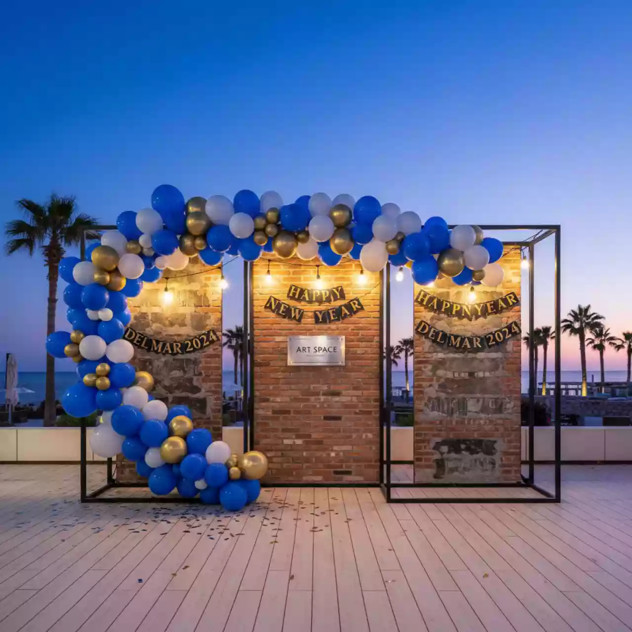 Аренда Фотозоны на Новый год с шарами в пляжном клубе Del Mar — ART SPACE