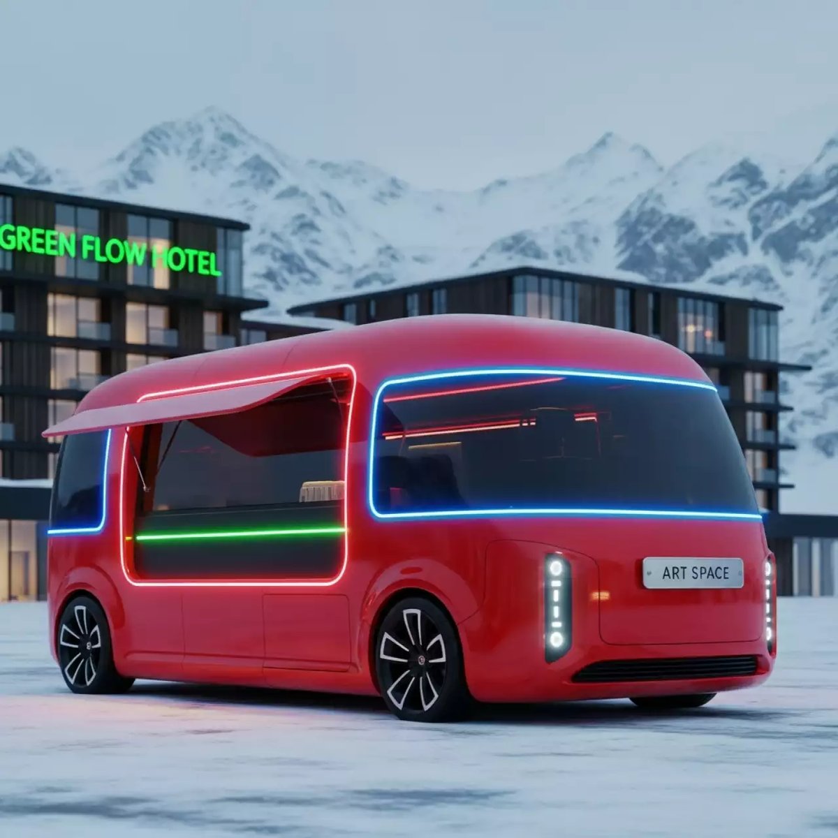 Аренда Фудтрак красный в Green Flow Hotel — ART SPACE