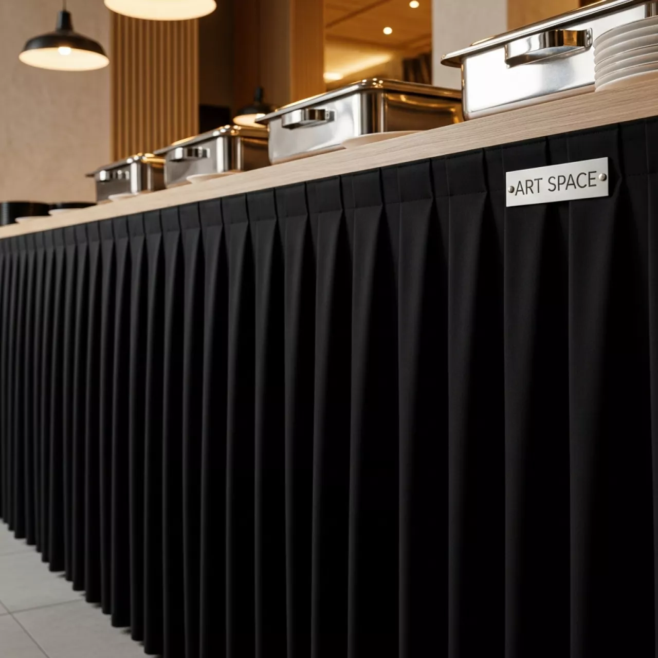 Аренда Фуршетная юбка черная 5 6 м в ресторане «Сыроварня» — ART SPACE